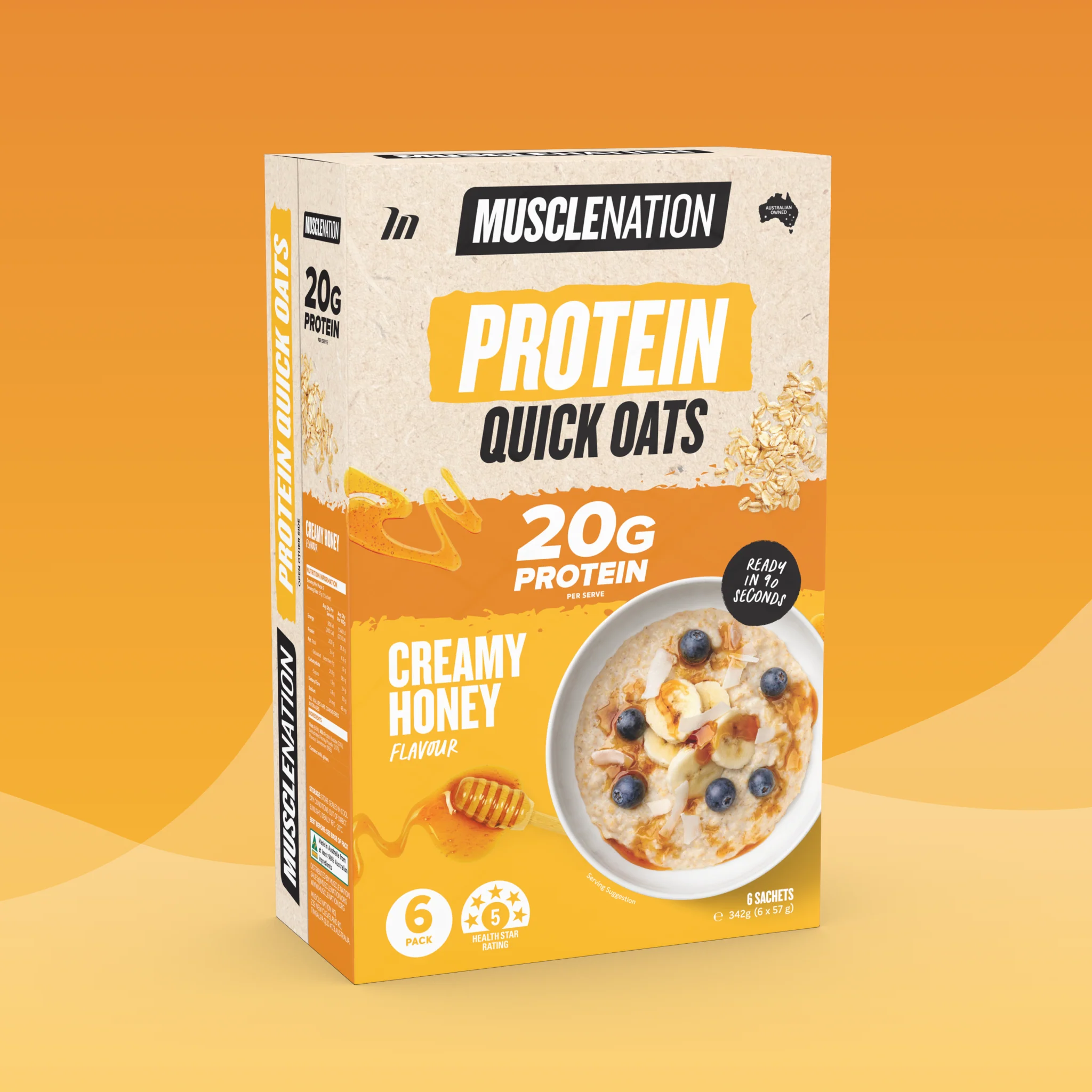 PROTEIN Quick Oats - Creamy Honey - 6 Sachets