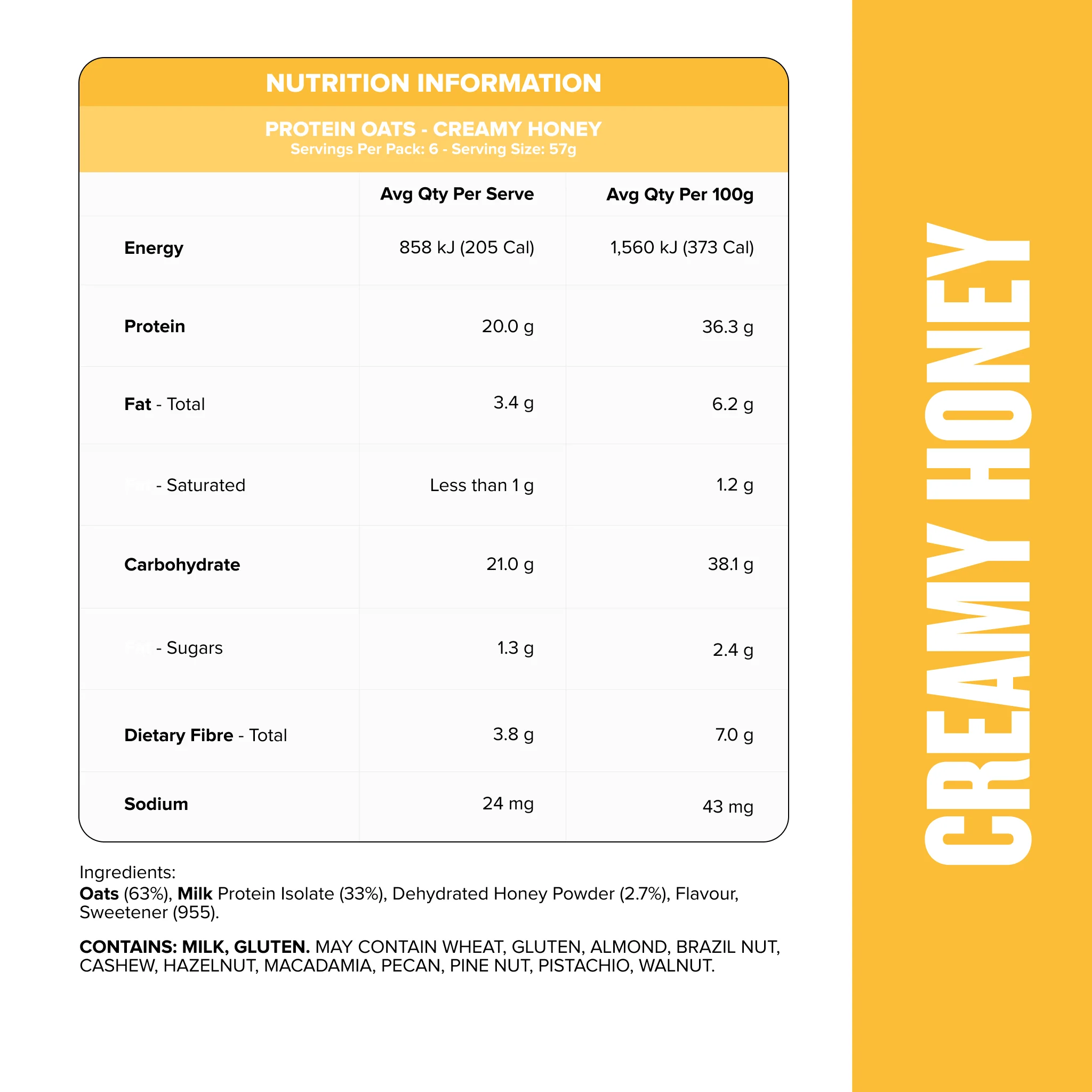PROTEIN Quick Oats - Creamy Honey - 6 Sachets - Image 2
