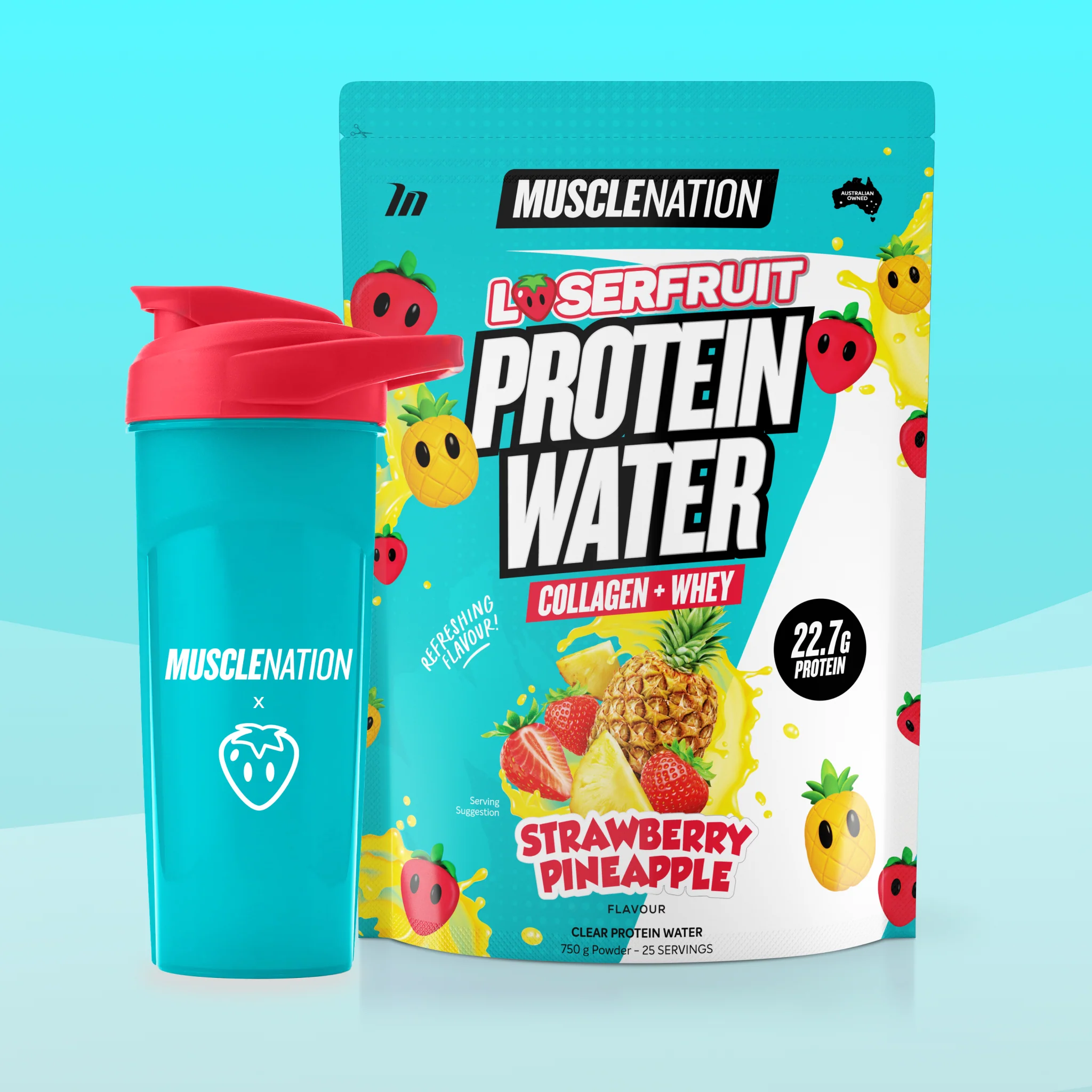 LOSERFRUIT PROTEIN WATER - Strawberry Pineapple - 25 serves