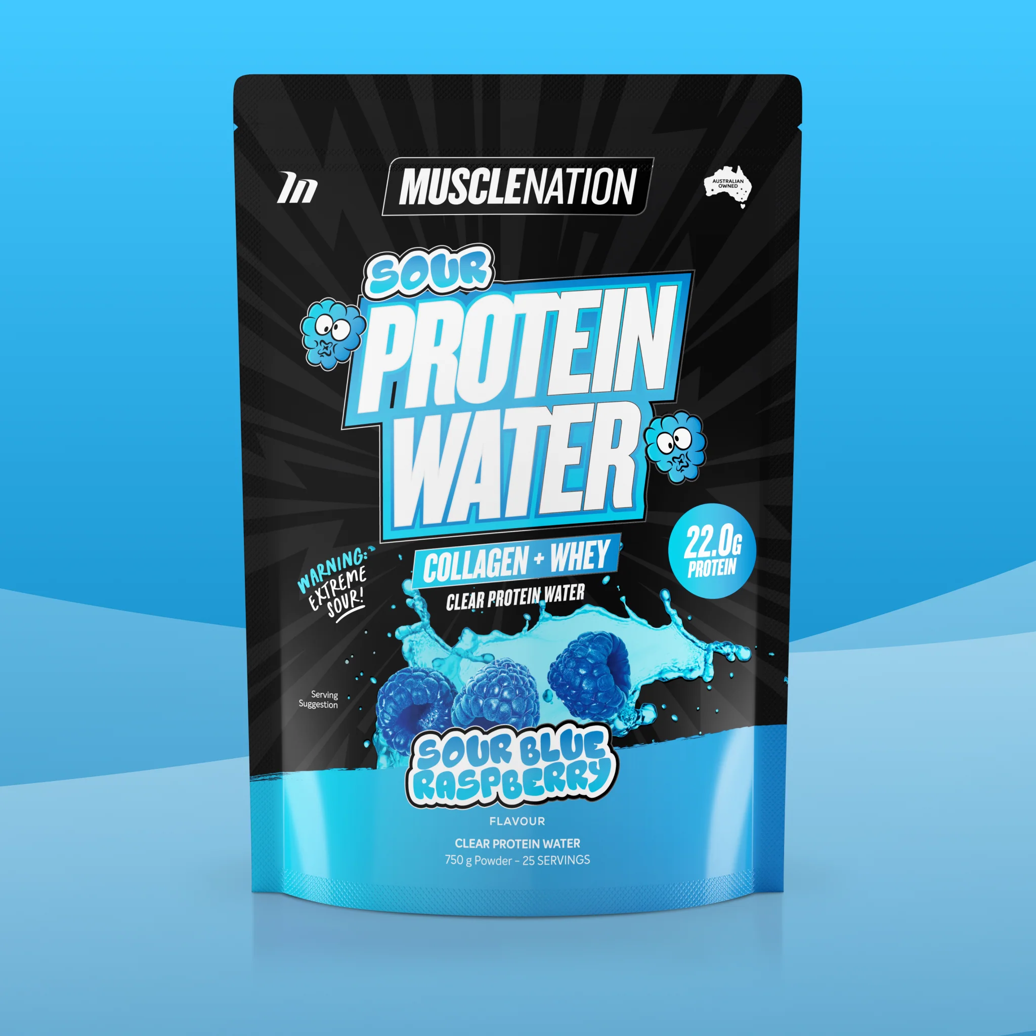 PROTEIN WATER - Sour Blue Raspberry - 25 serves