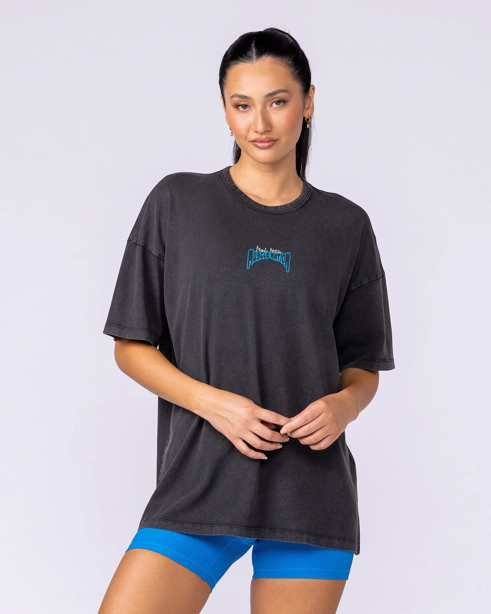 Rated R Oversized Vintage Tee - Washed Black - Image 3