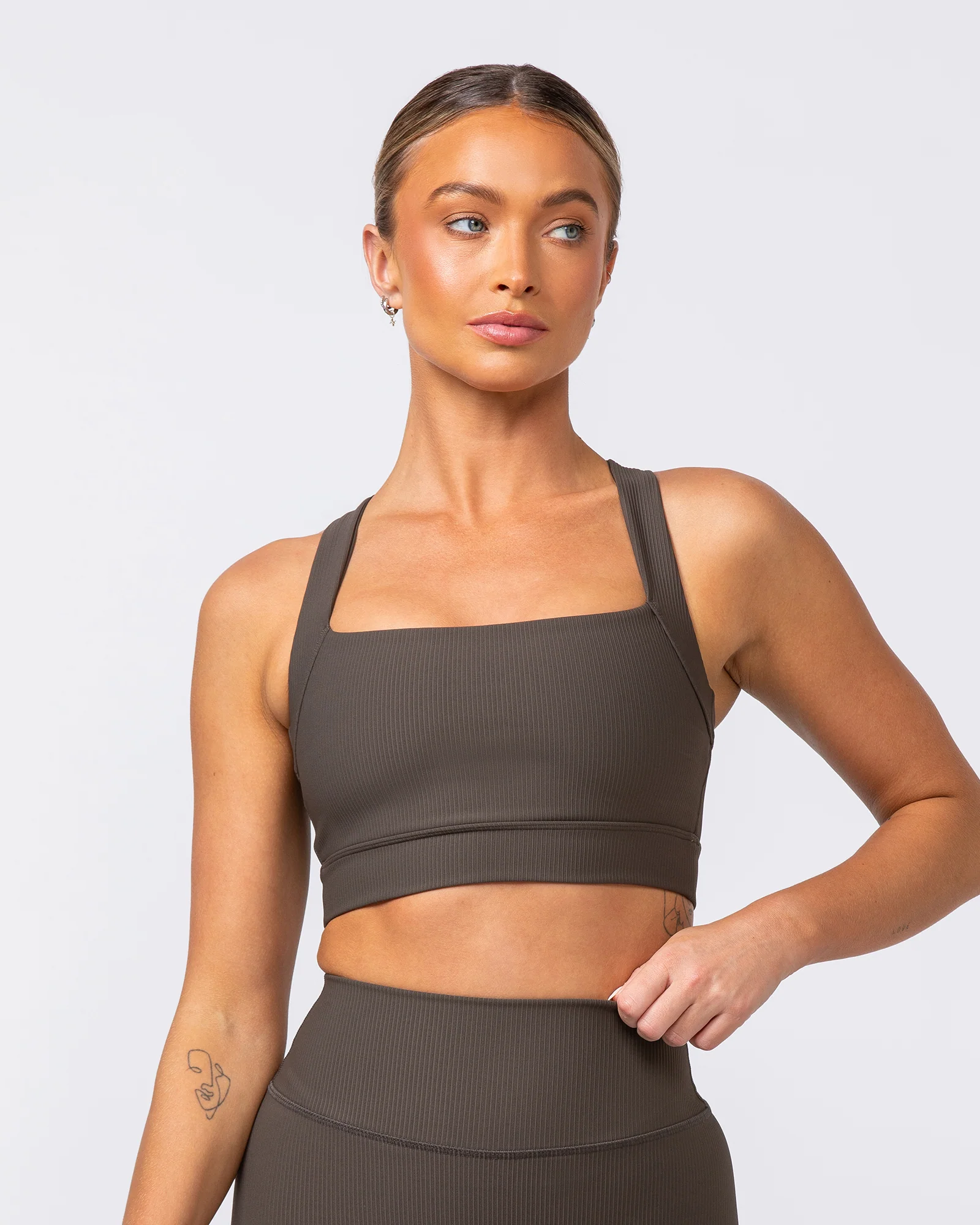 Rebound Rib Bra - Deep Brown - Image 5
