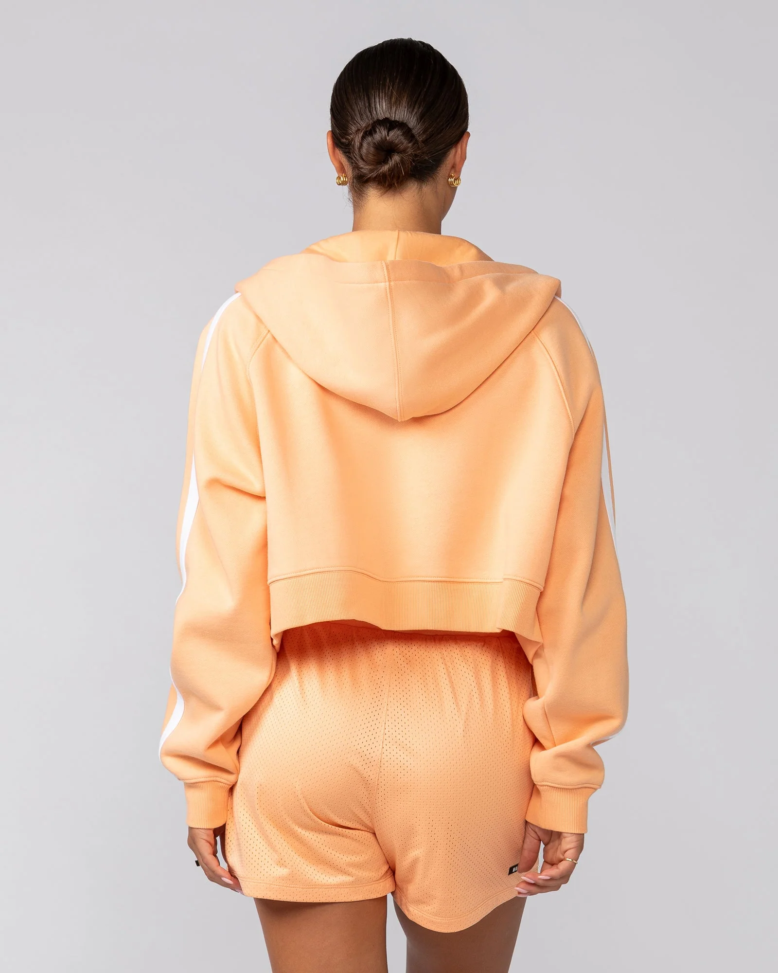 Recoup Cropped Zip Up Hoodie - Melon - Image 6