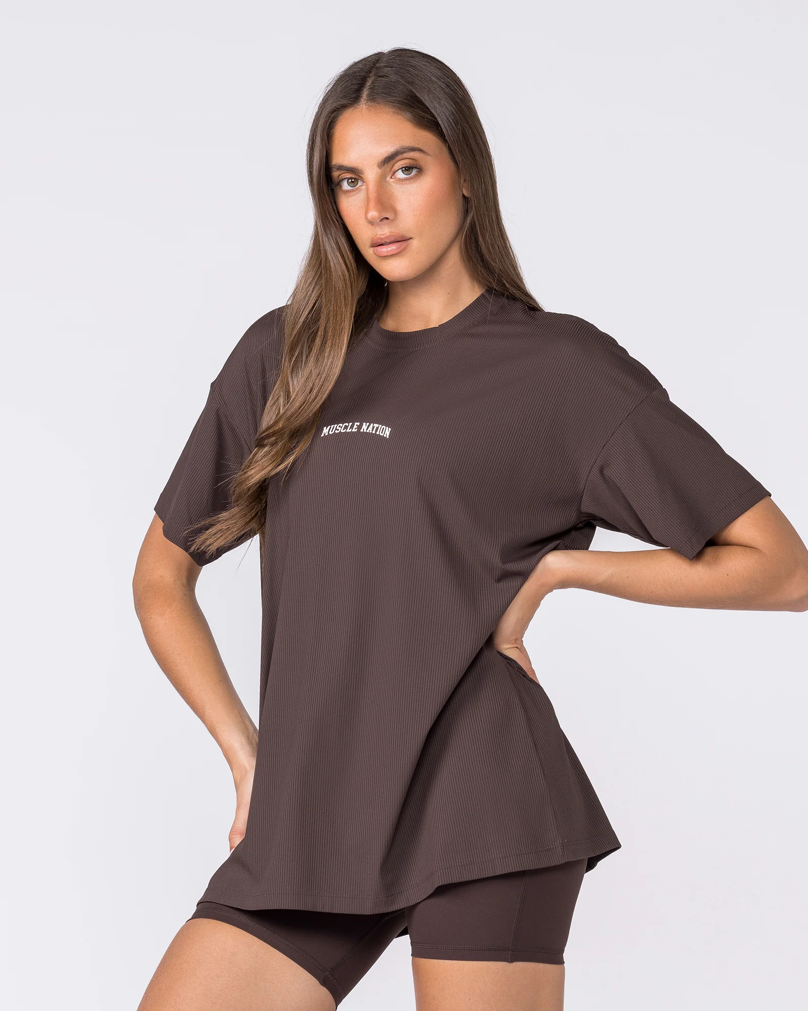 Relaxed Rib Training Tee - Cocoa - Image 2