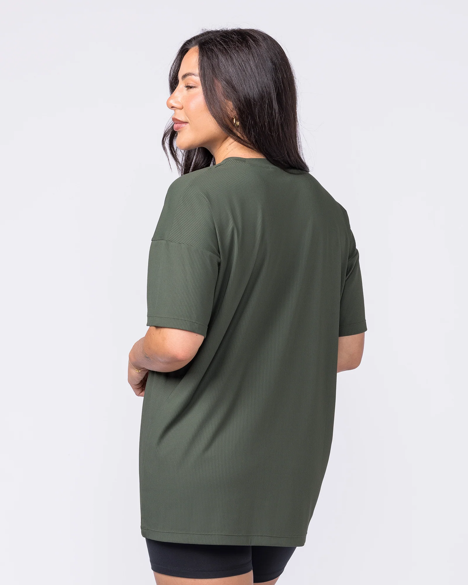 Relaxed Rib Training Tee - Dark Eucalyptus - Image 4