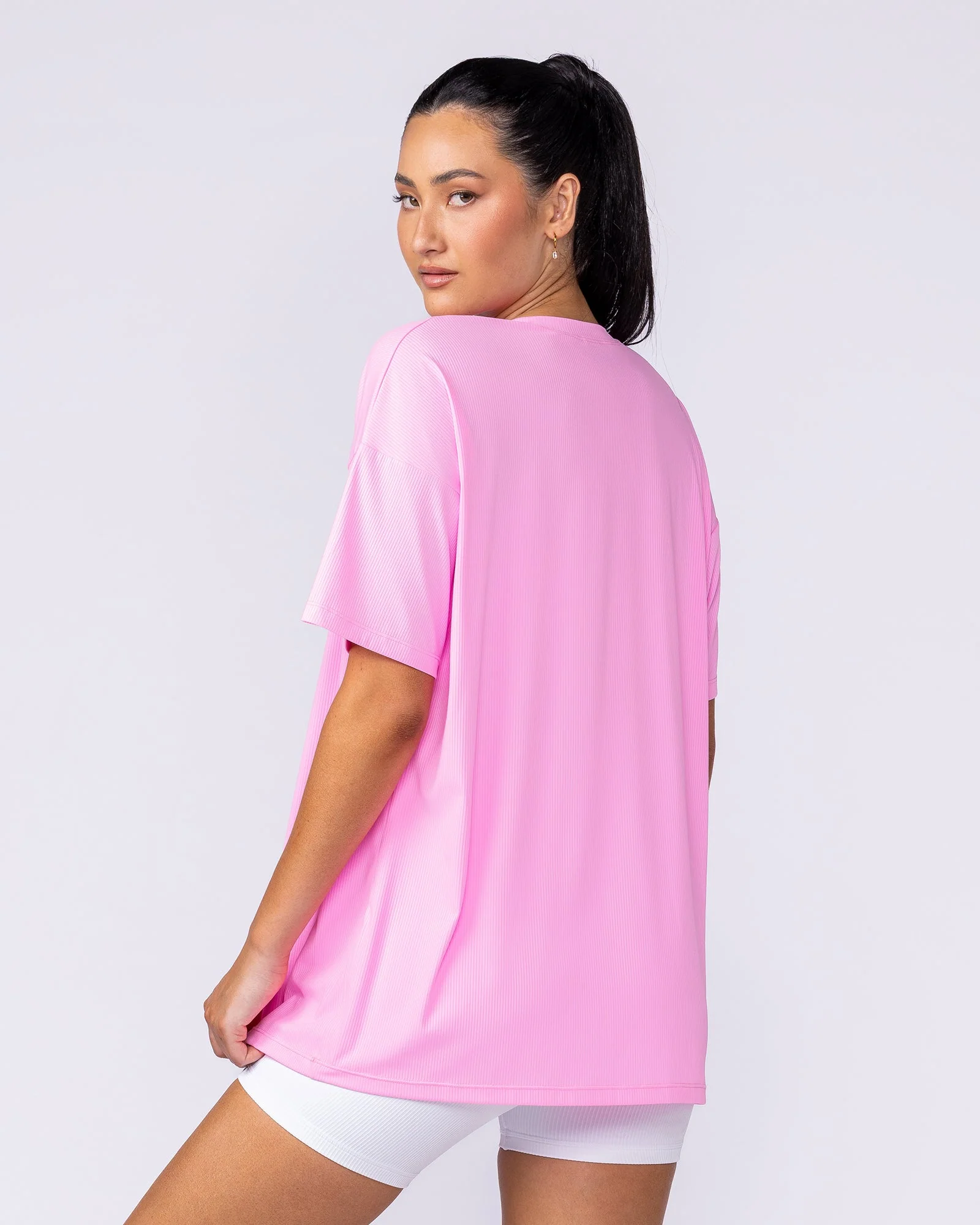Relaxed Rib Training Tee - Sugar Pink - Image 3