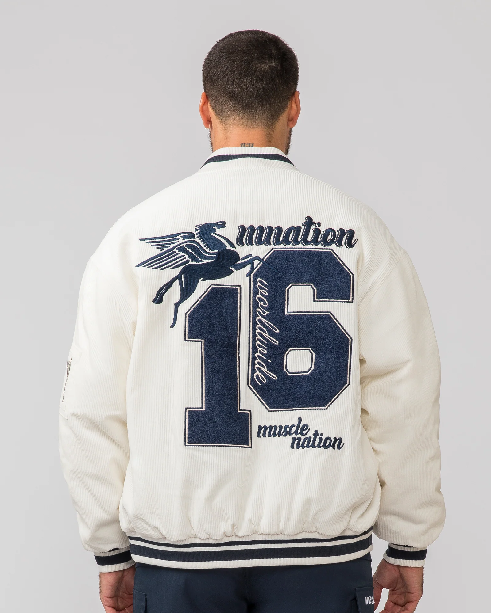 Retro Cord Bomber Jacket - Travertine - Image 4