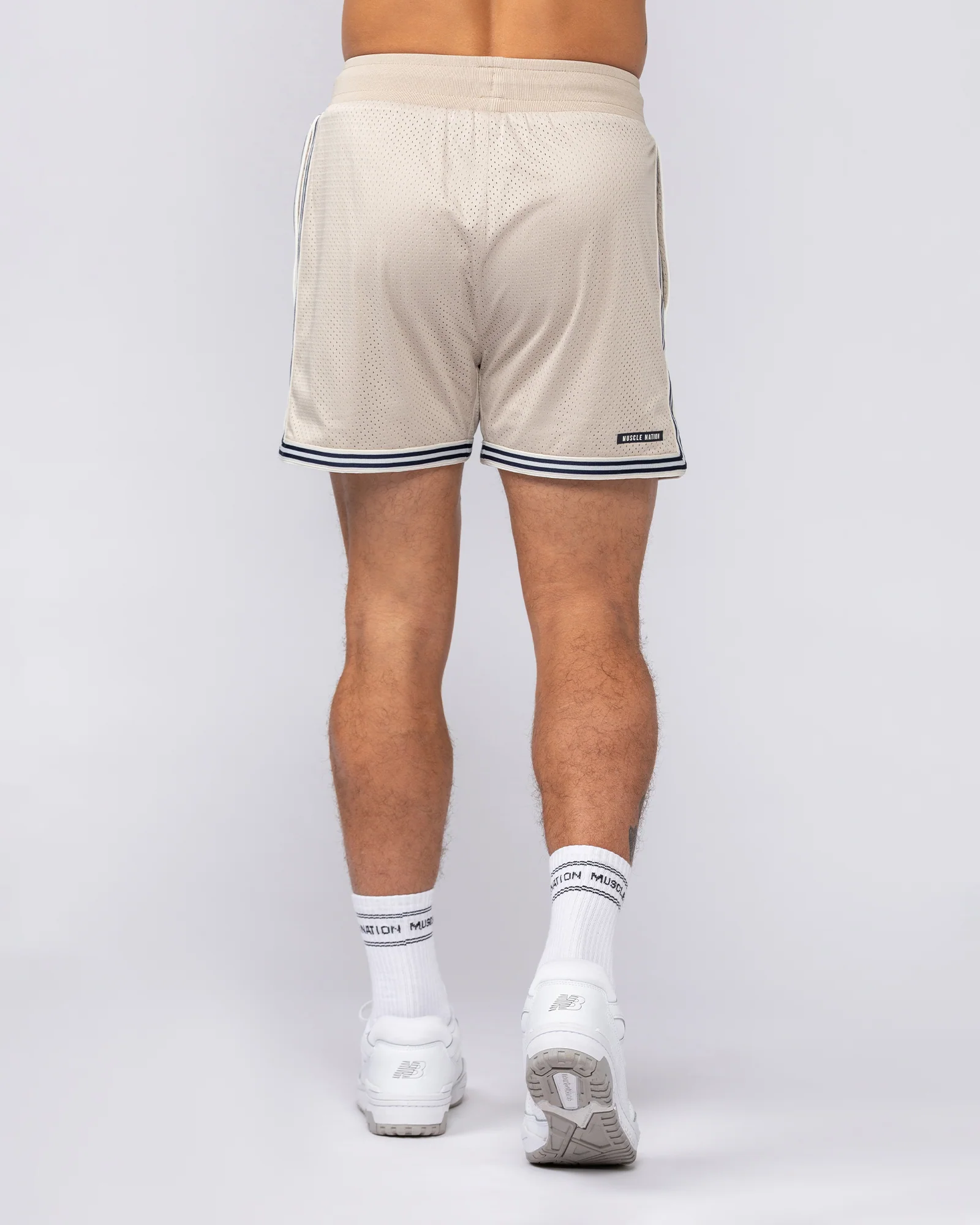 Retro Mesh Training 4" Shorts - Beige - Image 4