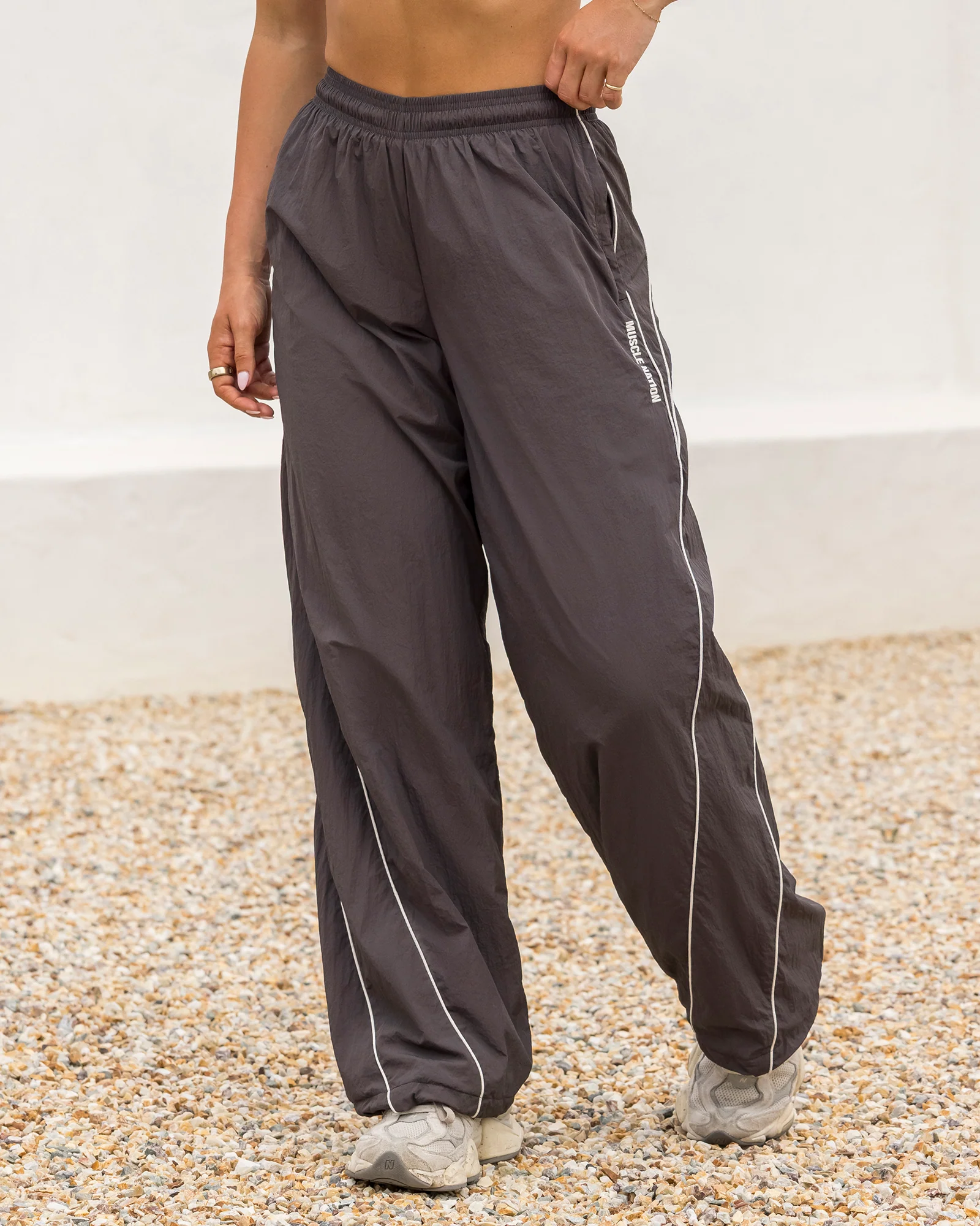 Revival Straight Leg Track Pants - Slate