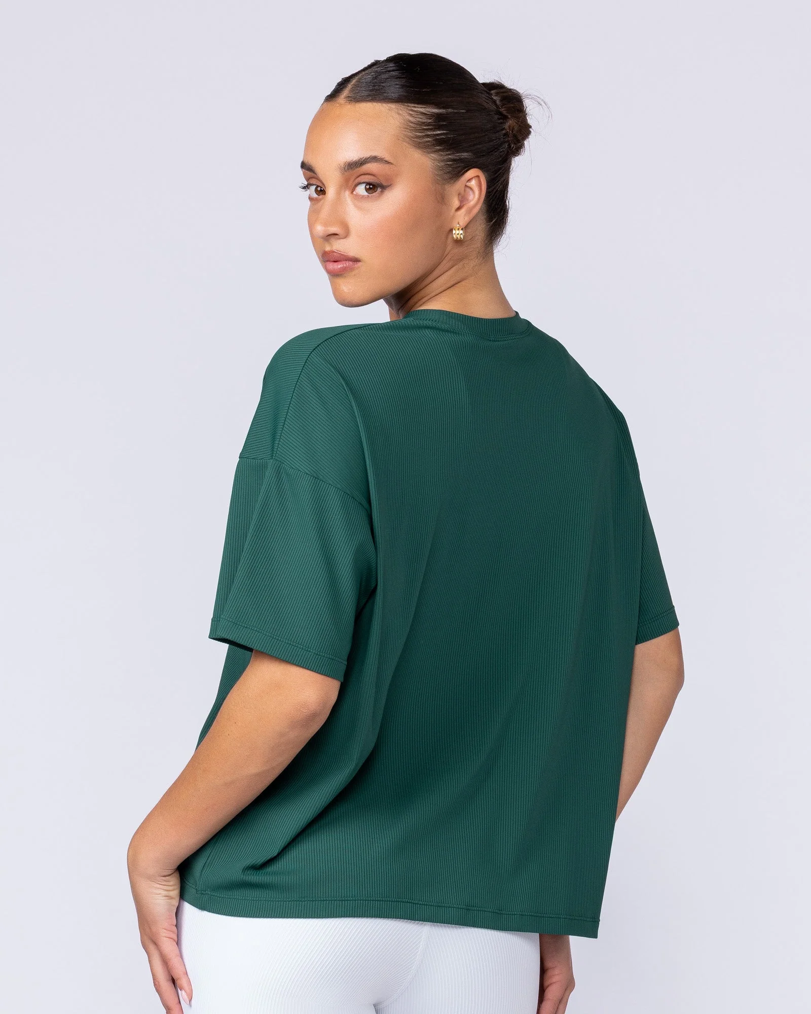 Rib Boxy Training Tee - Evergreen - Image 2