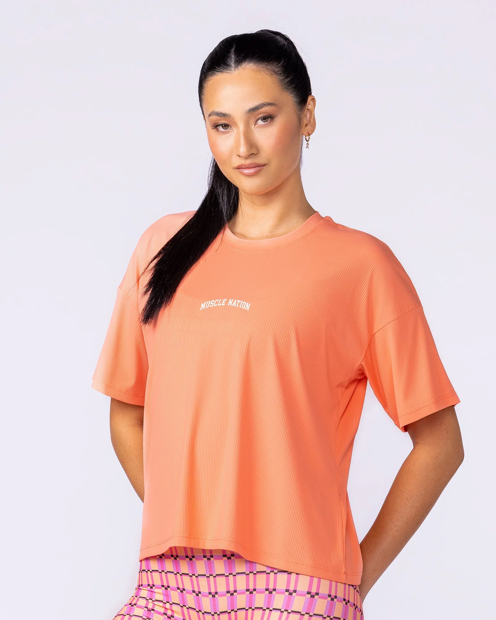 Rib Boxy Training Tee - Peachy - Image 3