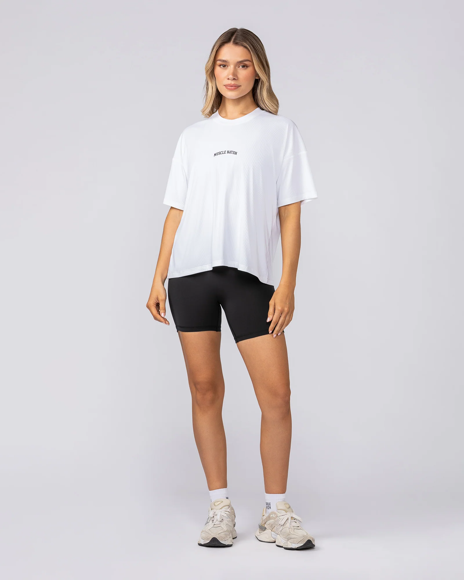 Rib Boxy Training Tee - White - Image 5