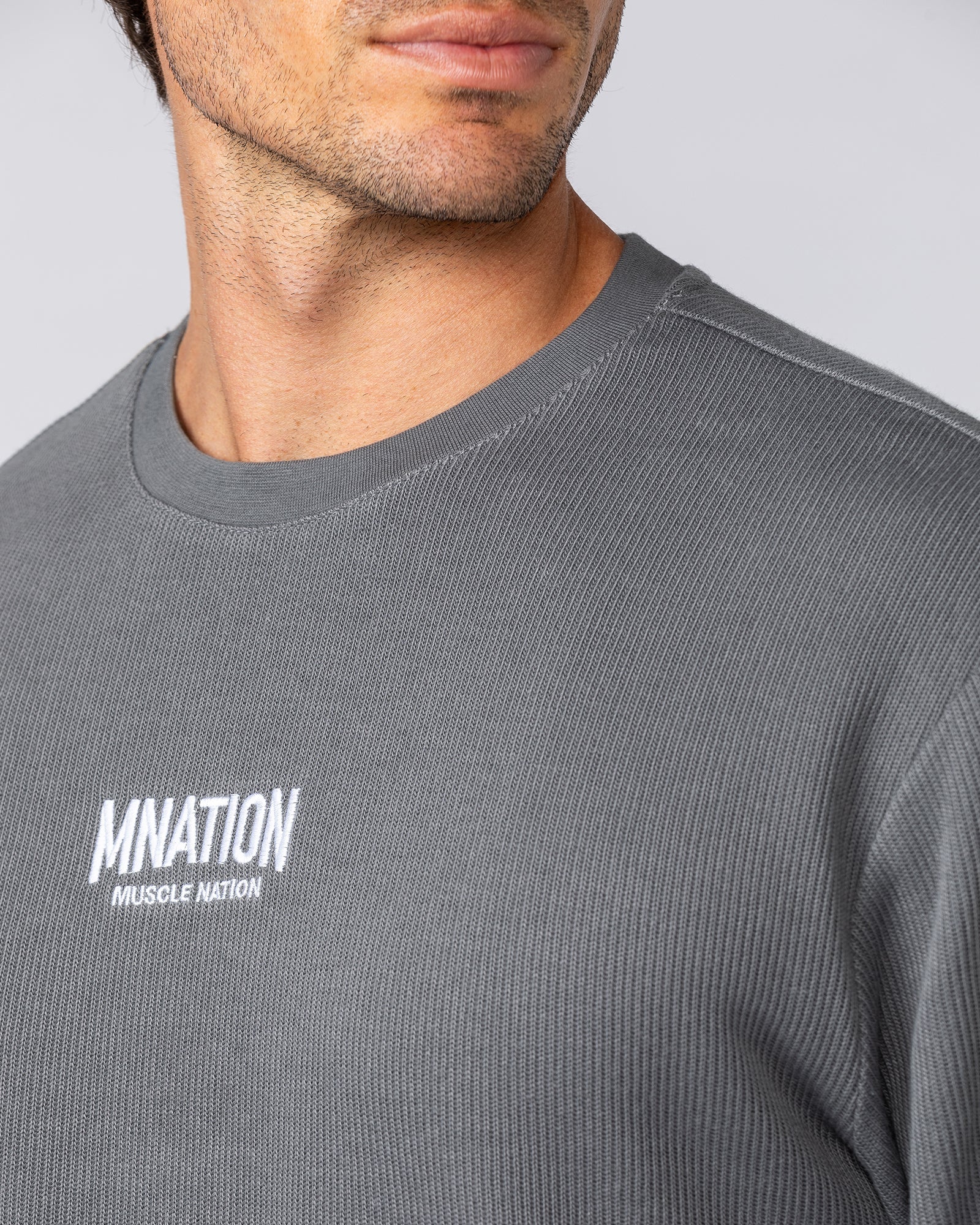 Rib Long Sleeve Tee - Tornado - Image 2
