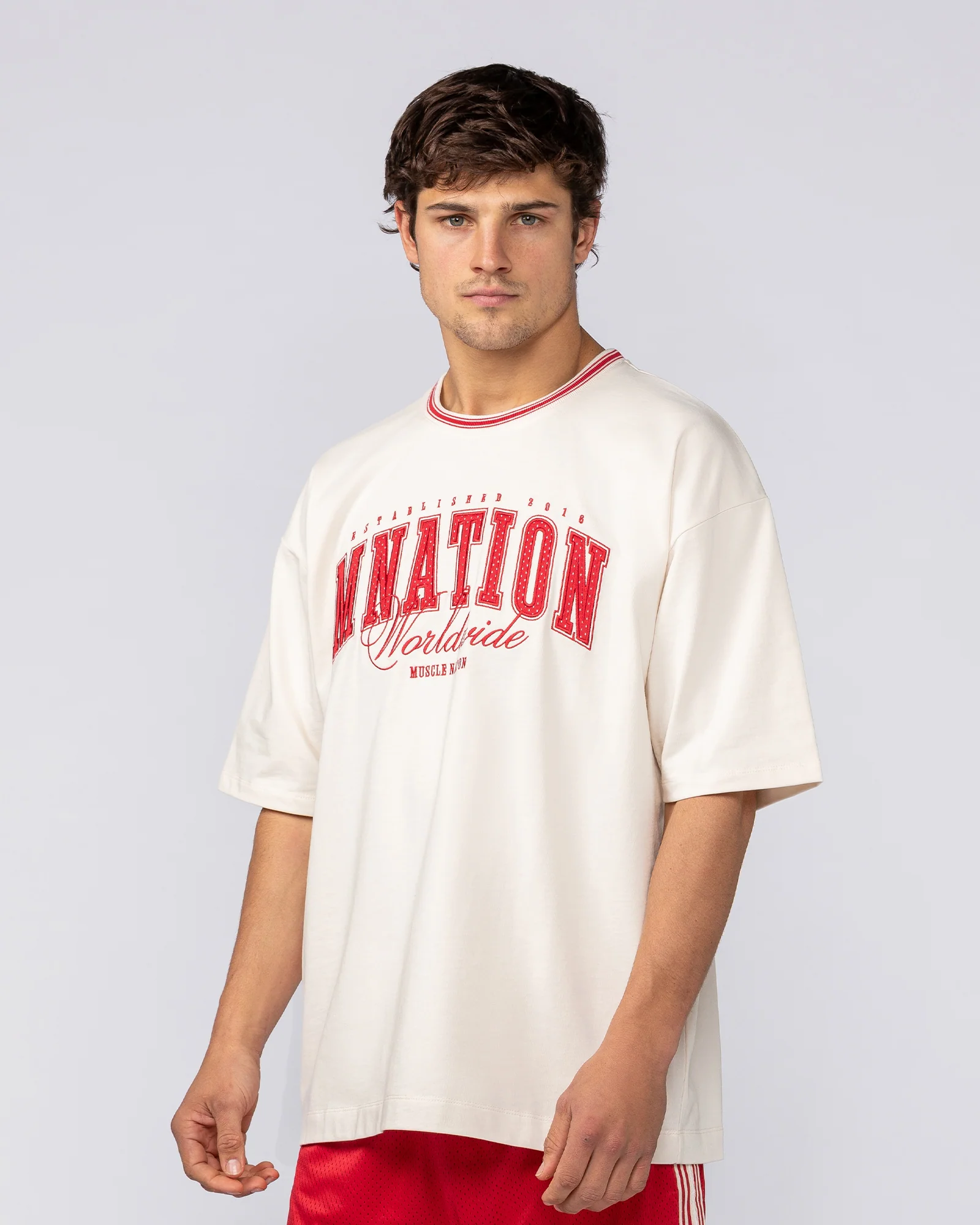 Ringer Oversized Tee - Travertine - Image 4