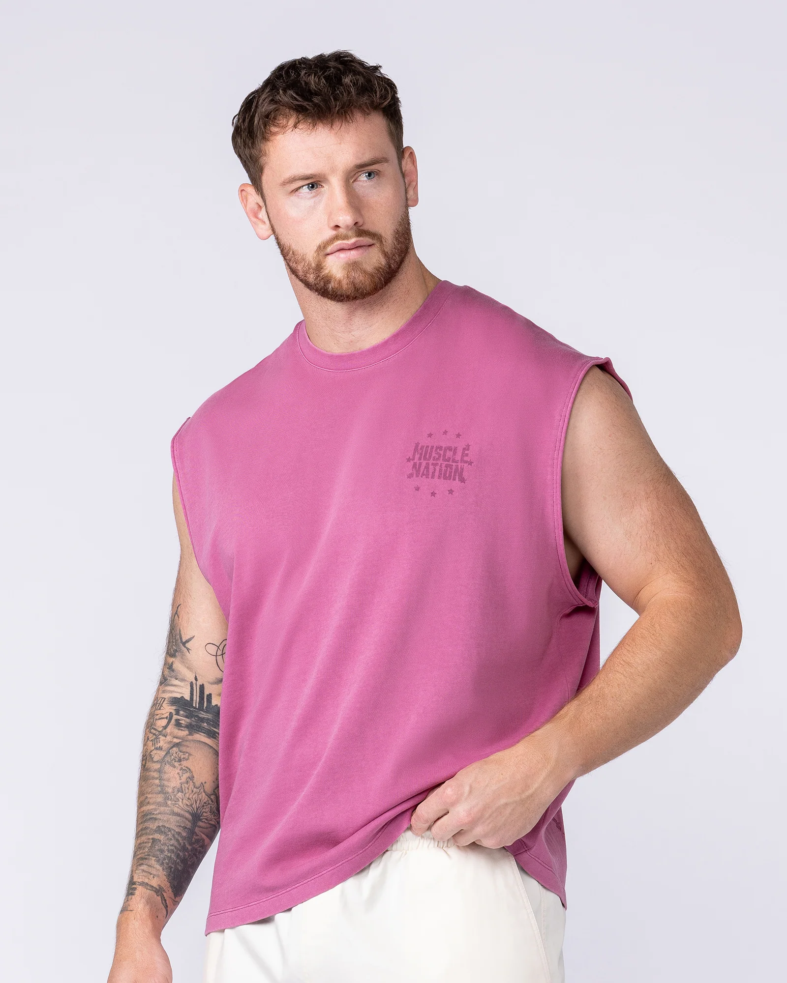 Ringside Vintage Boxy Muscle Tank - Washed Wild Rose - Image 4