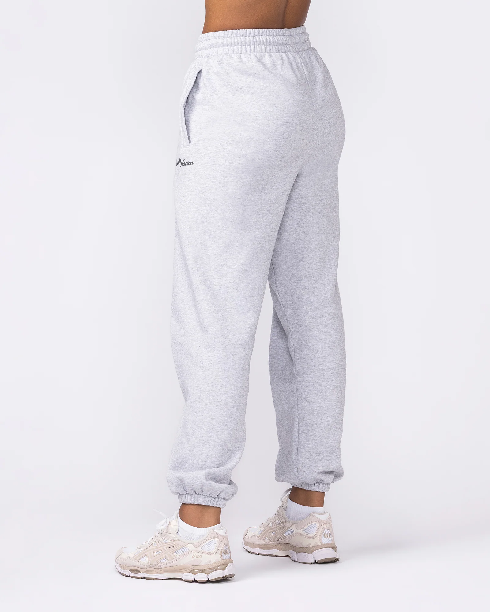 Routine Slouchy Trackies - Light Grey Marl - Image 4