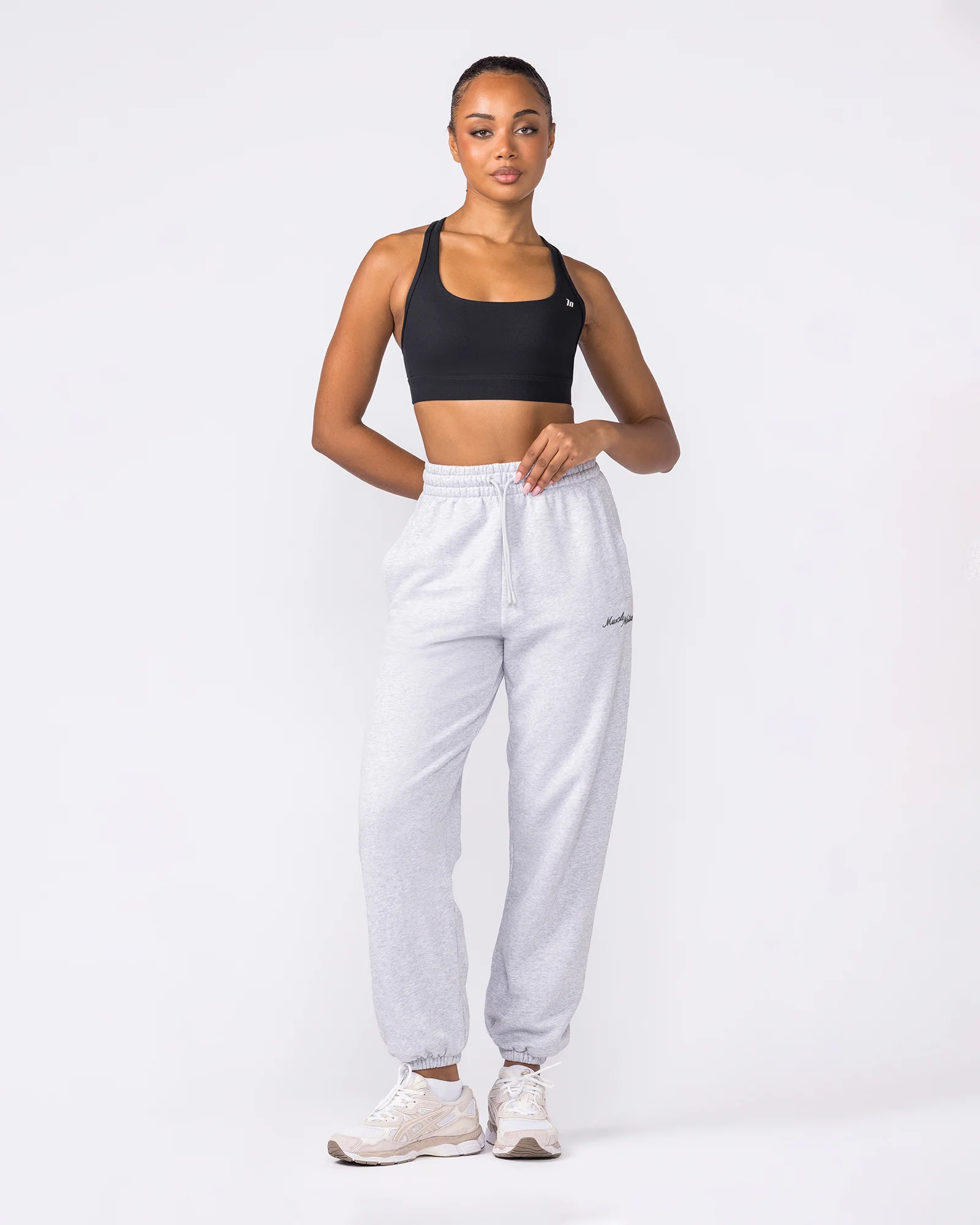 Routine Slouchy Trackies - Light Grey Marl - Image 6