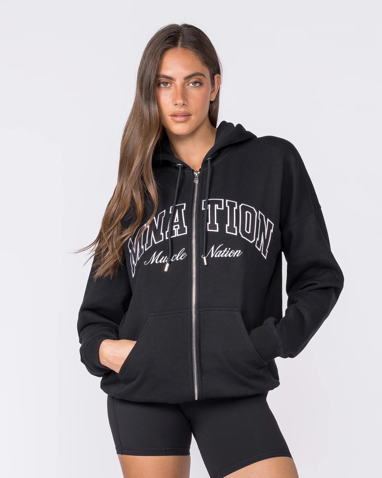 Routine Zip Through Hoodie - Black - Image 3