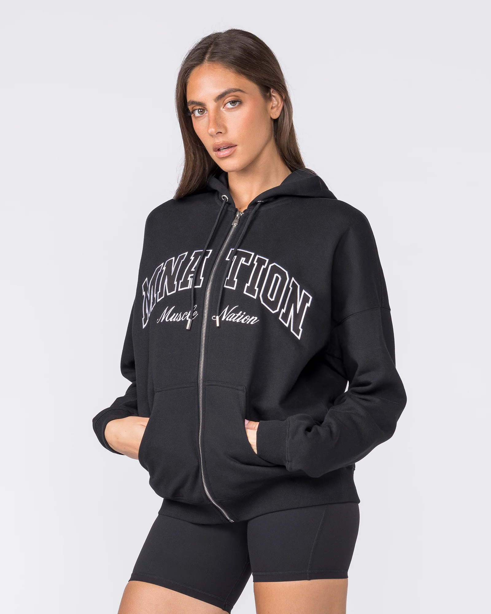 Routine Zip Through Hoodie - Black - Image 4