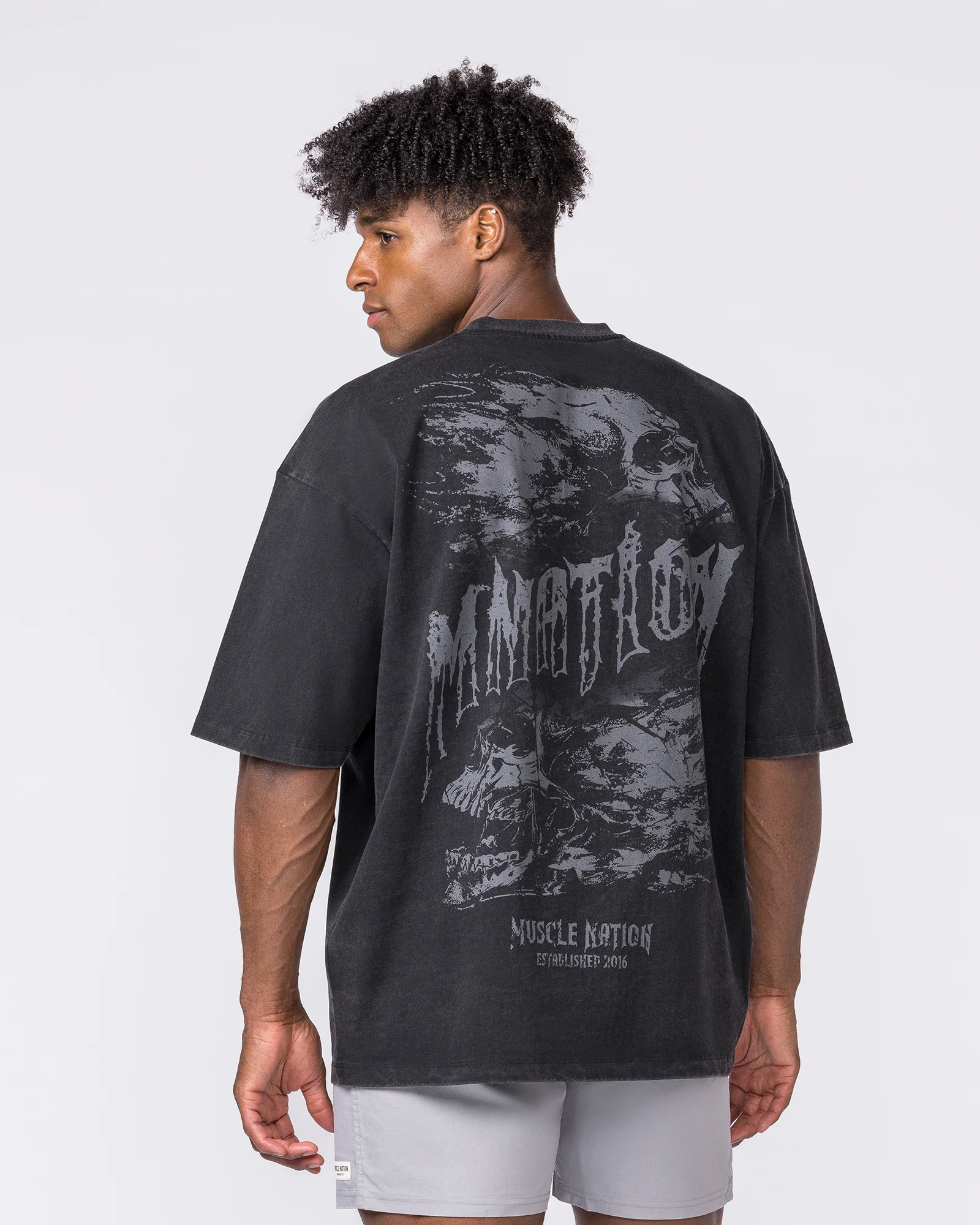 Ruins Oversized Vintage Tee - Washed Black - Image 4