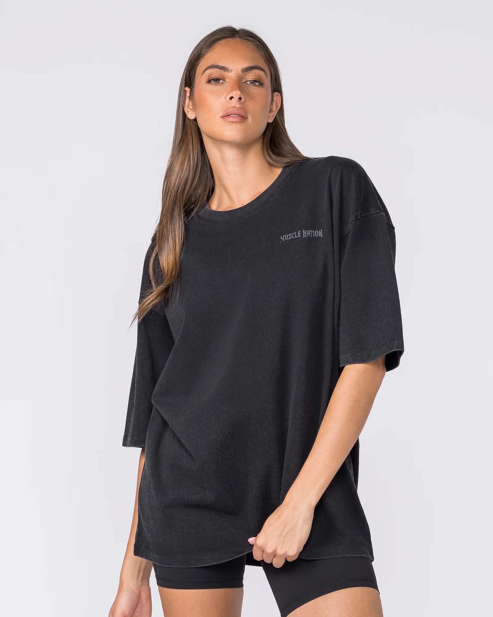 Ruins Oversized Vintage Tee - Washed Black - Image 8