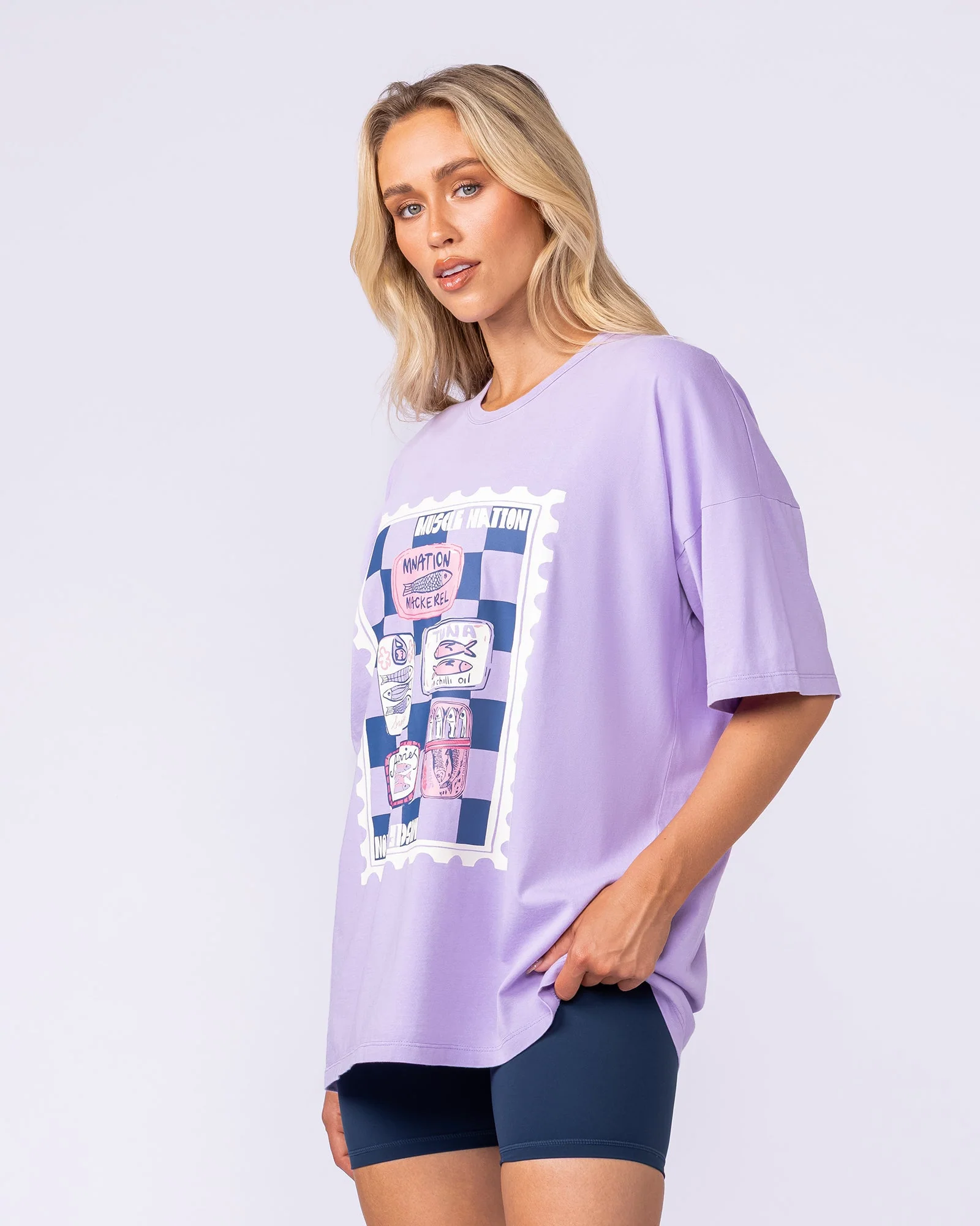 Sardina Oversized Vintage Tee - Washed Iris - Image 4