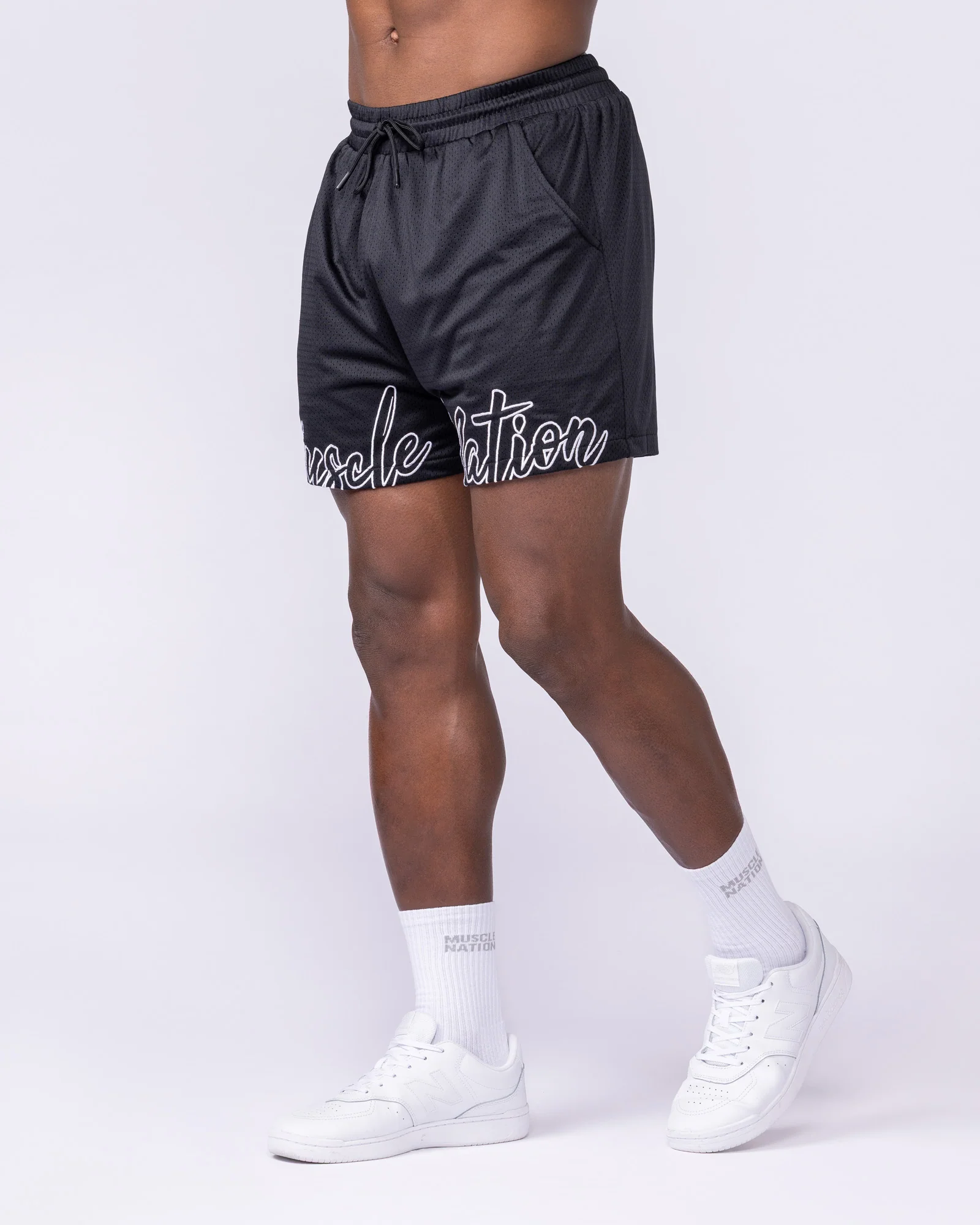 Script Lay Up 4" Shorts - Black - Image 3