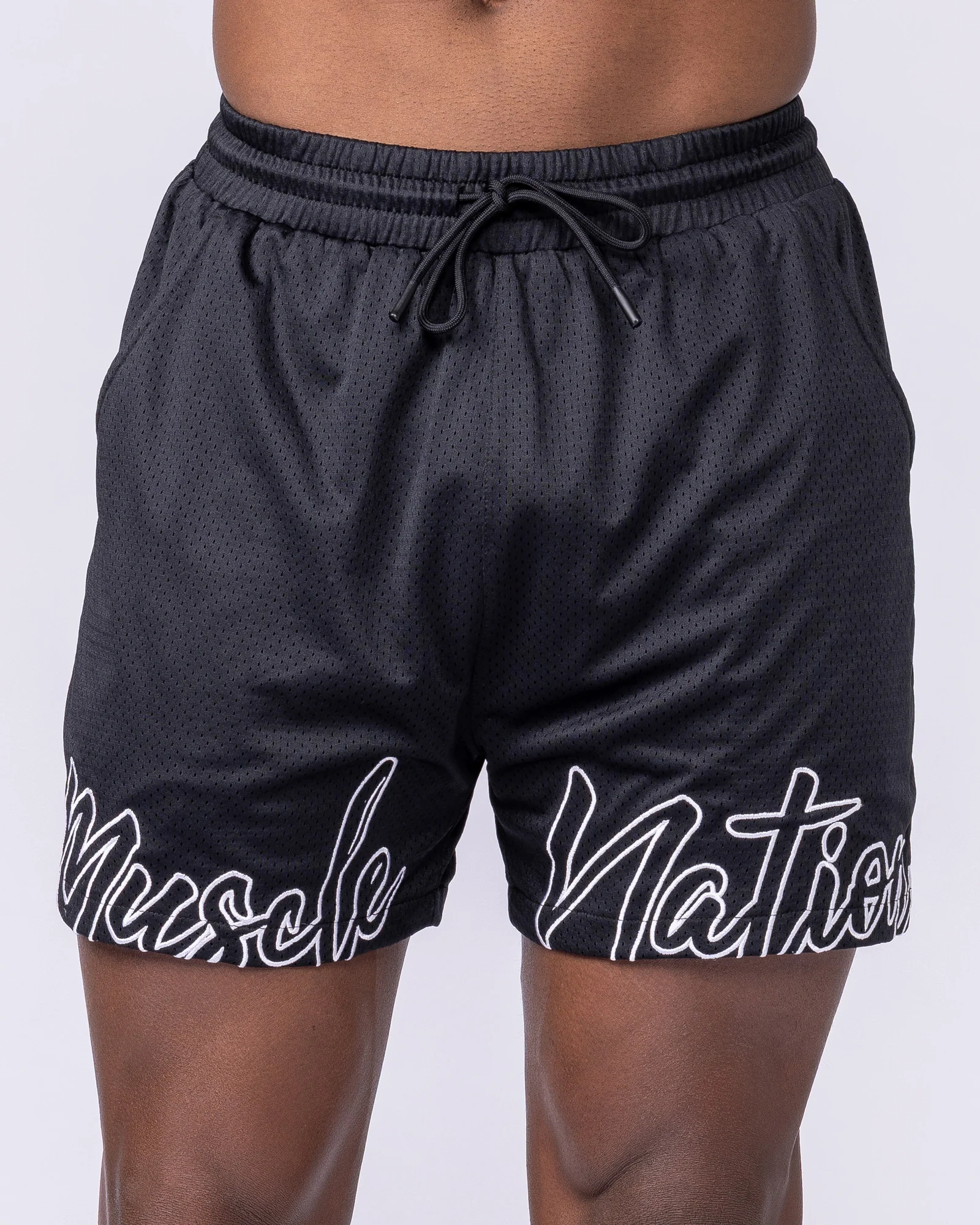 Script Lay Up 4" Shorts - Black - Image 6