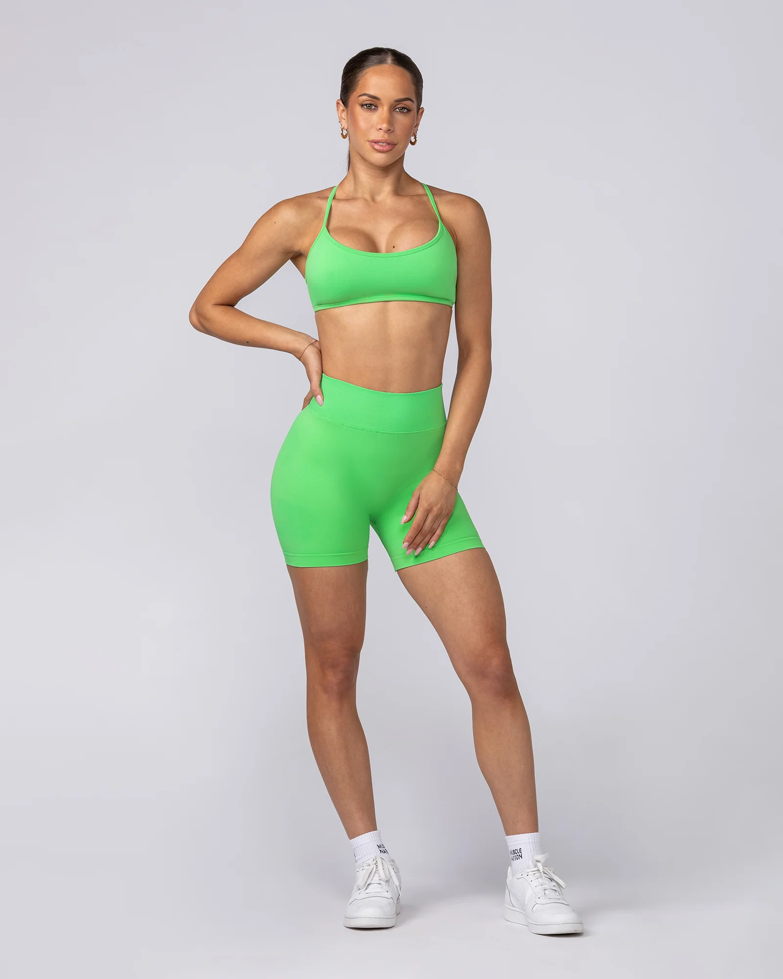 Sculpt Seamless Midway Shorts - Neon Apple - Image 7