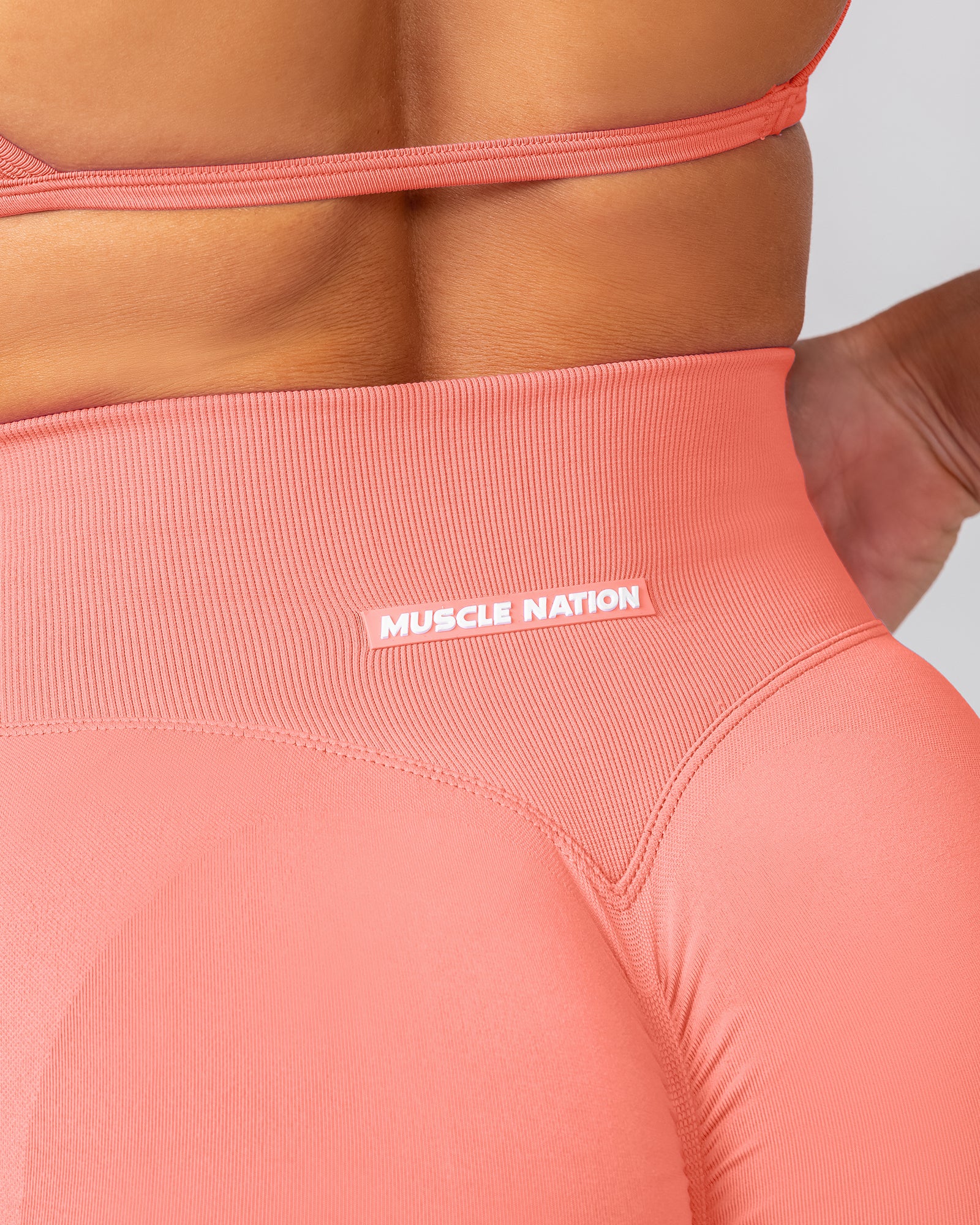 Sculpt Seamless Midway Shorts - Peach Tea - Image 7