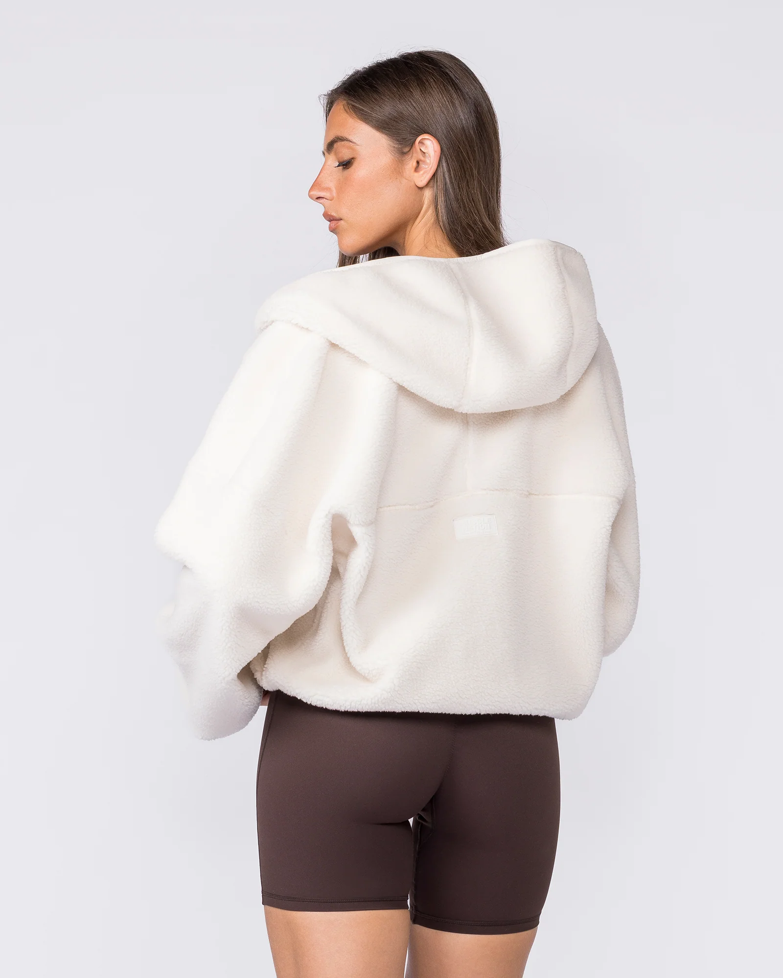 Sherpa Zip Through Hoodie - Whipped Cream - Image 2