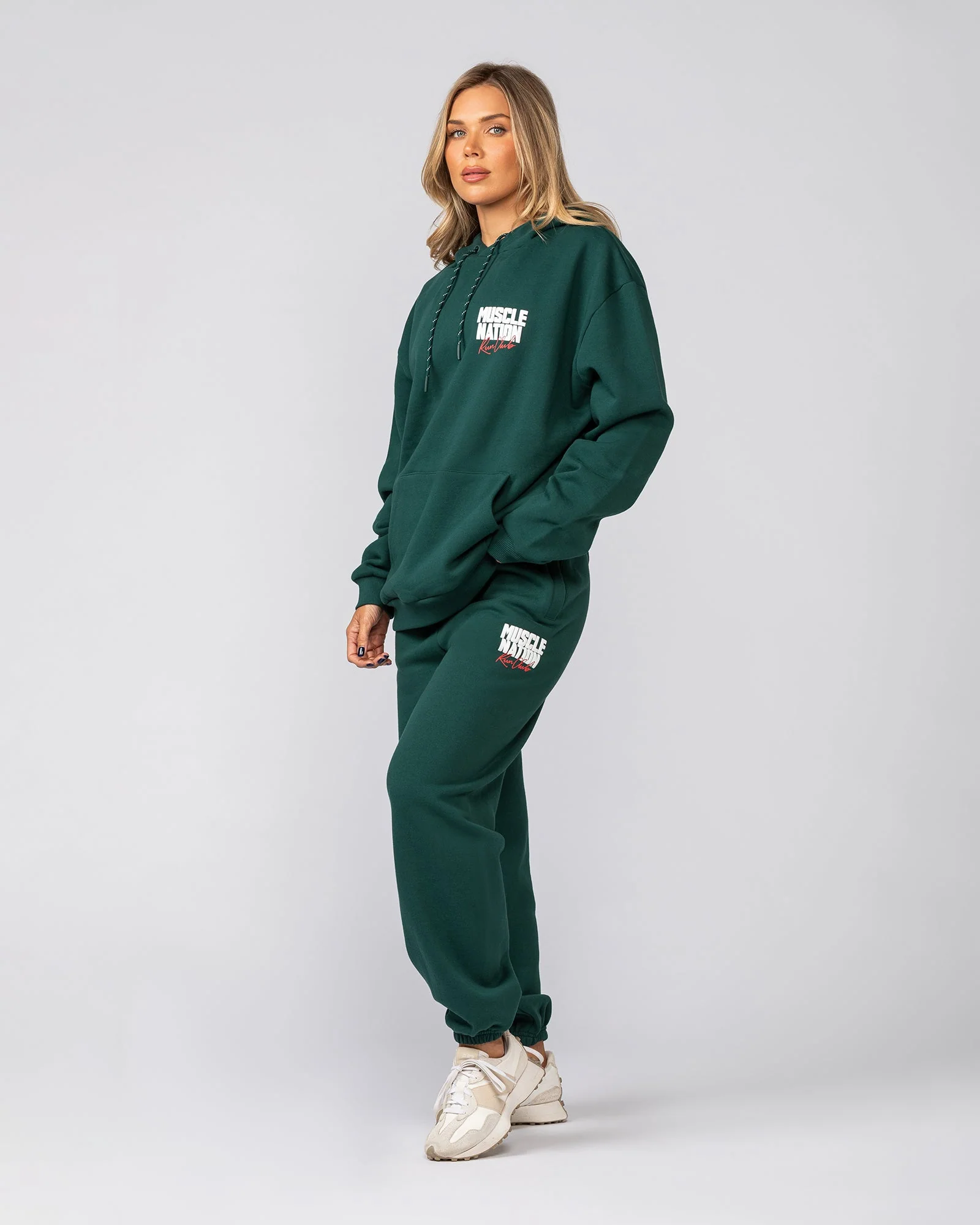 Sports Mode Slouchy Trackies - Evergreen - Image 6