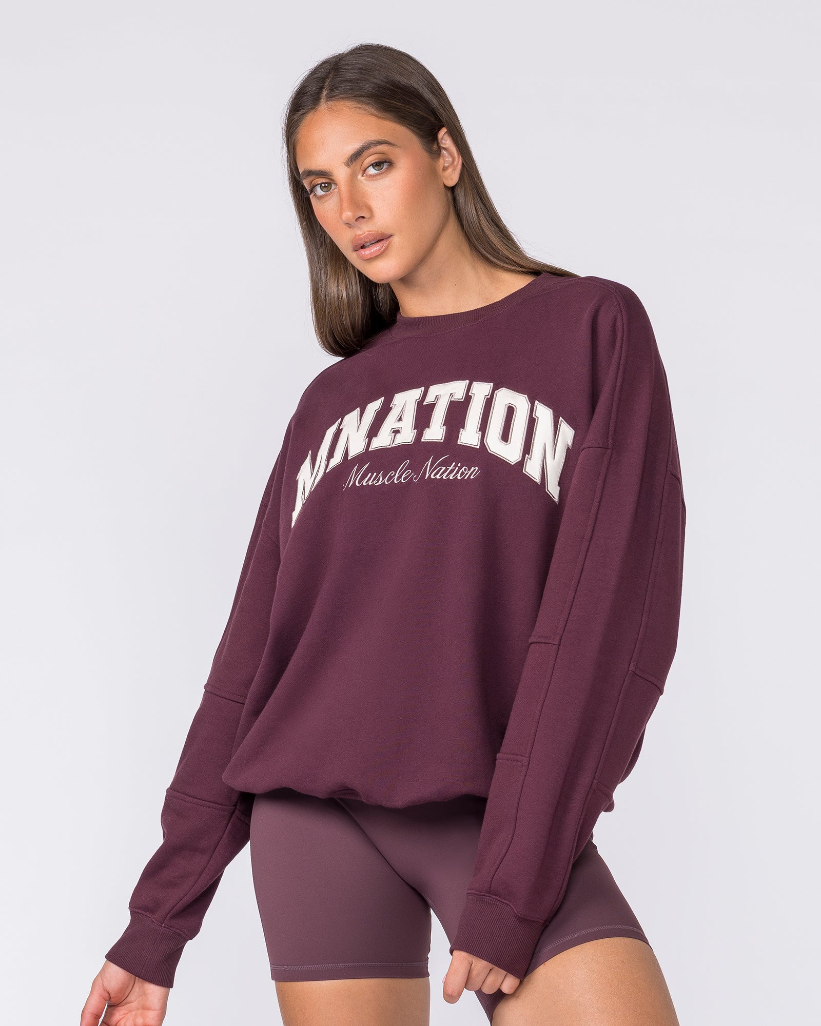 Studio Boxy Pullover - Dark Cherry - Image 4