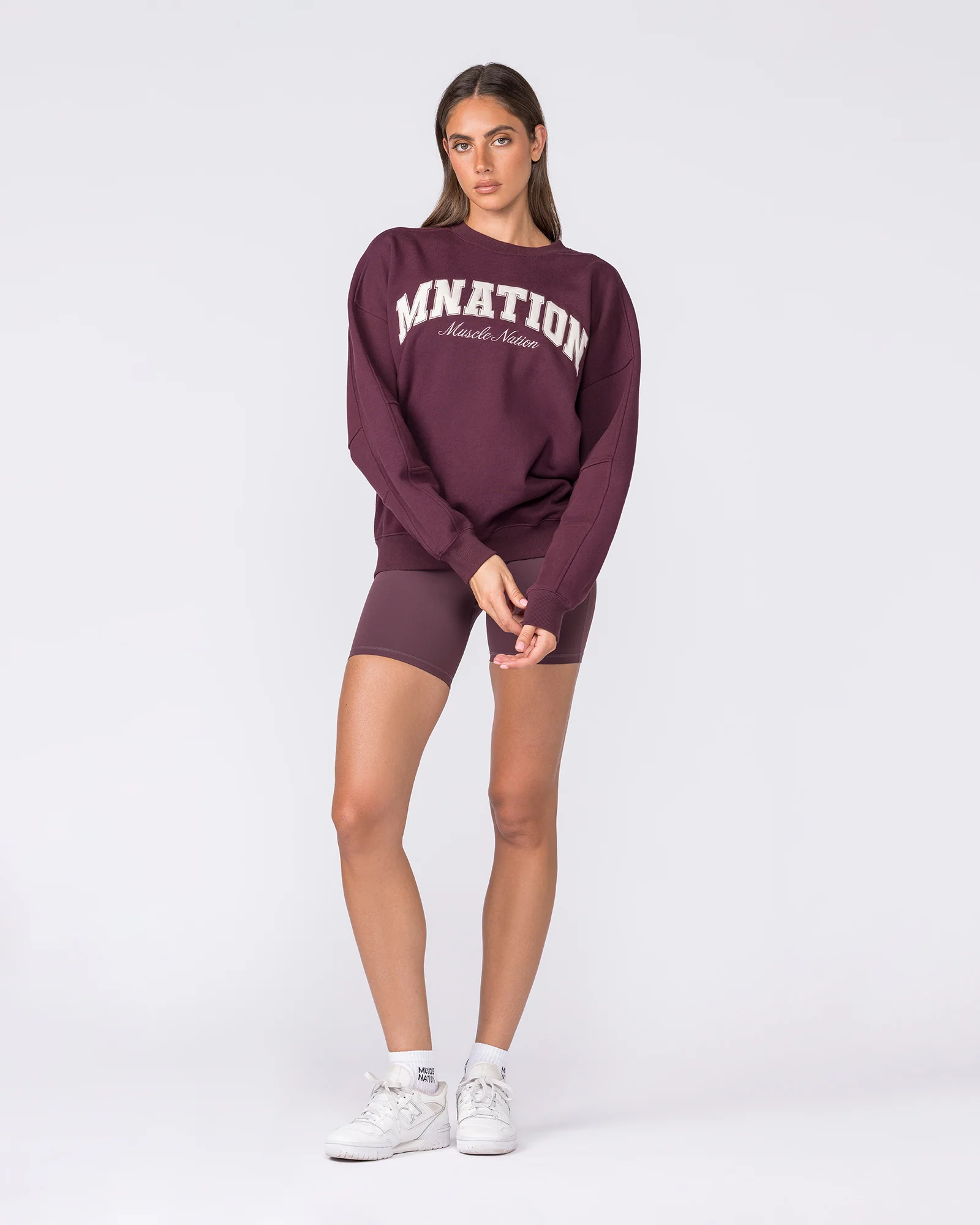 Studio Boxy Pullover - Dark Cherry - Image 6