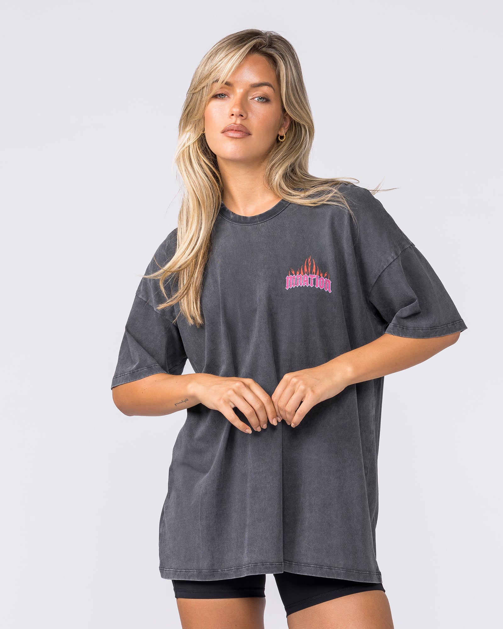 Surge Oversized Vintage Tee - Washed Black - Image 2