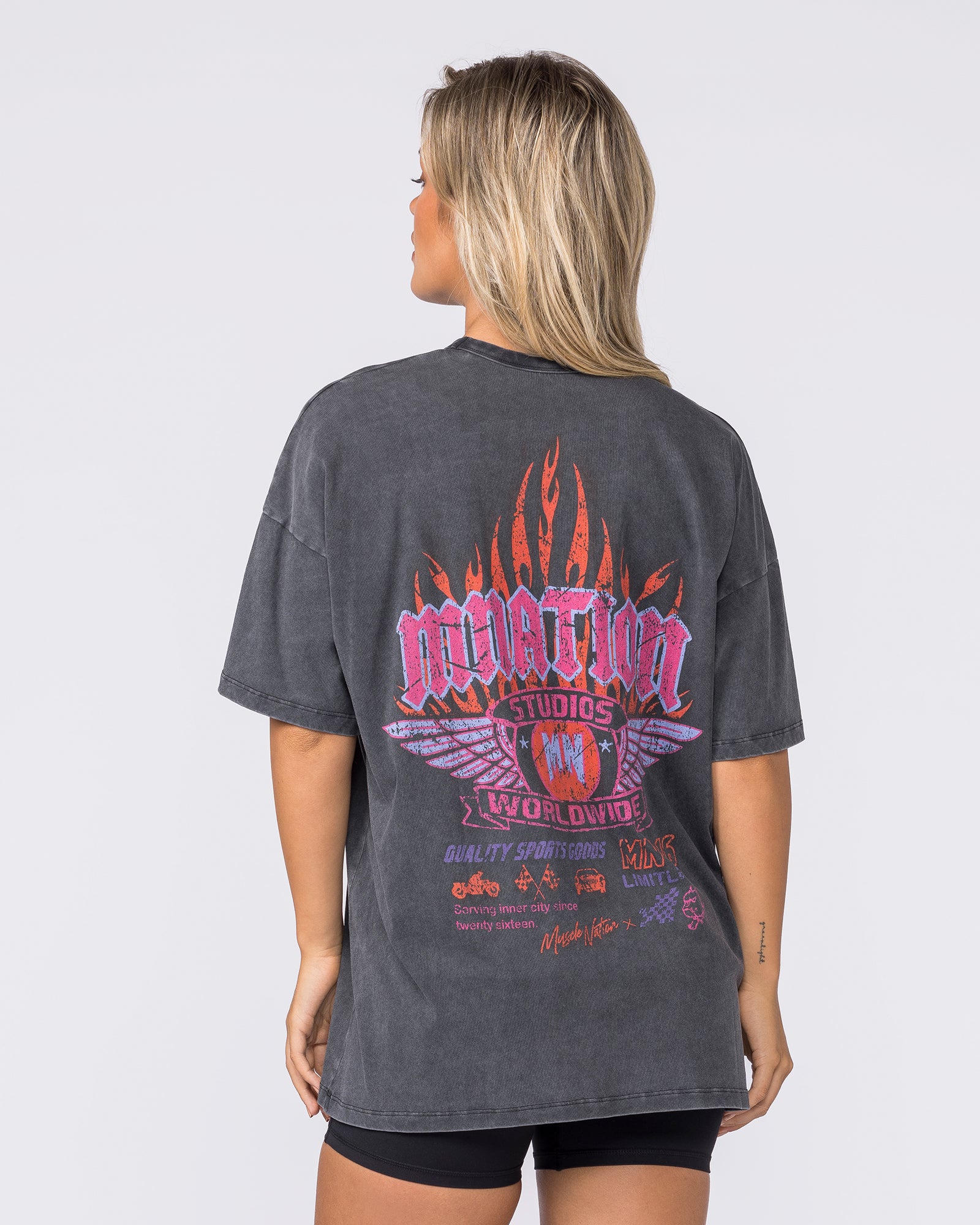 Surge Oversized Vintage Tee - Washed Black - Image 3