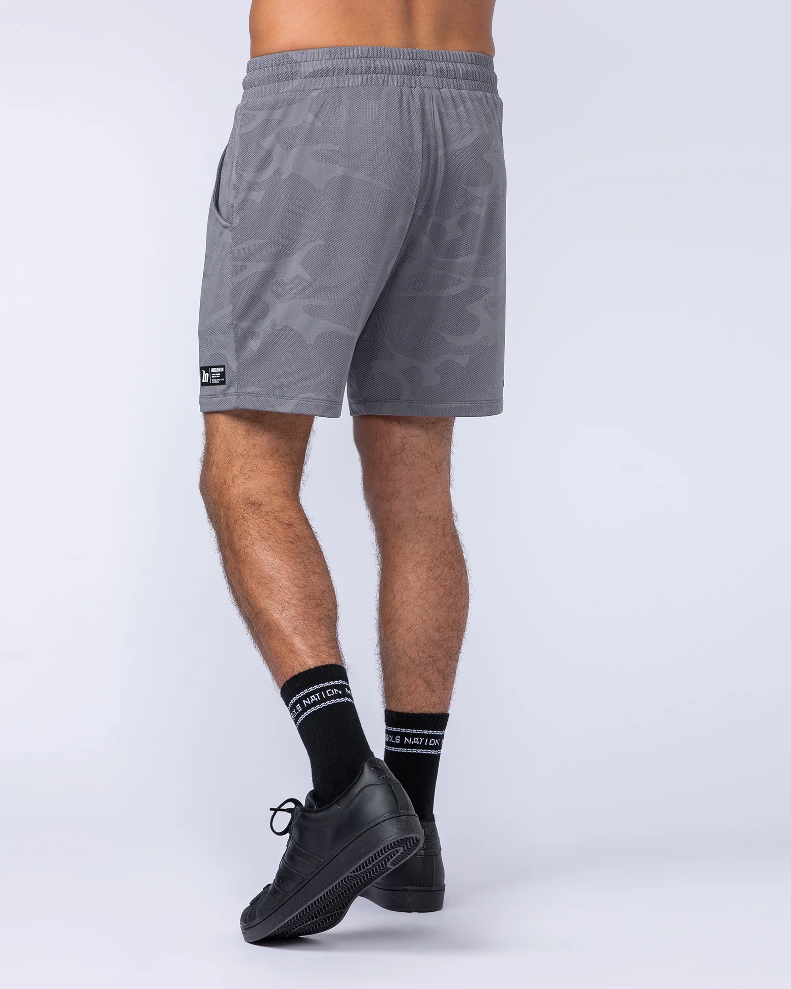 Tech Camo Lay Up 5" Shorts - Light Grey Camo - Image 5