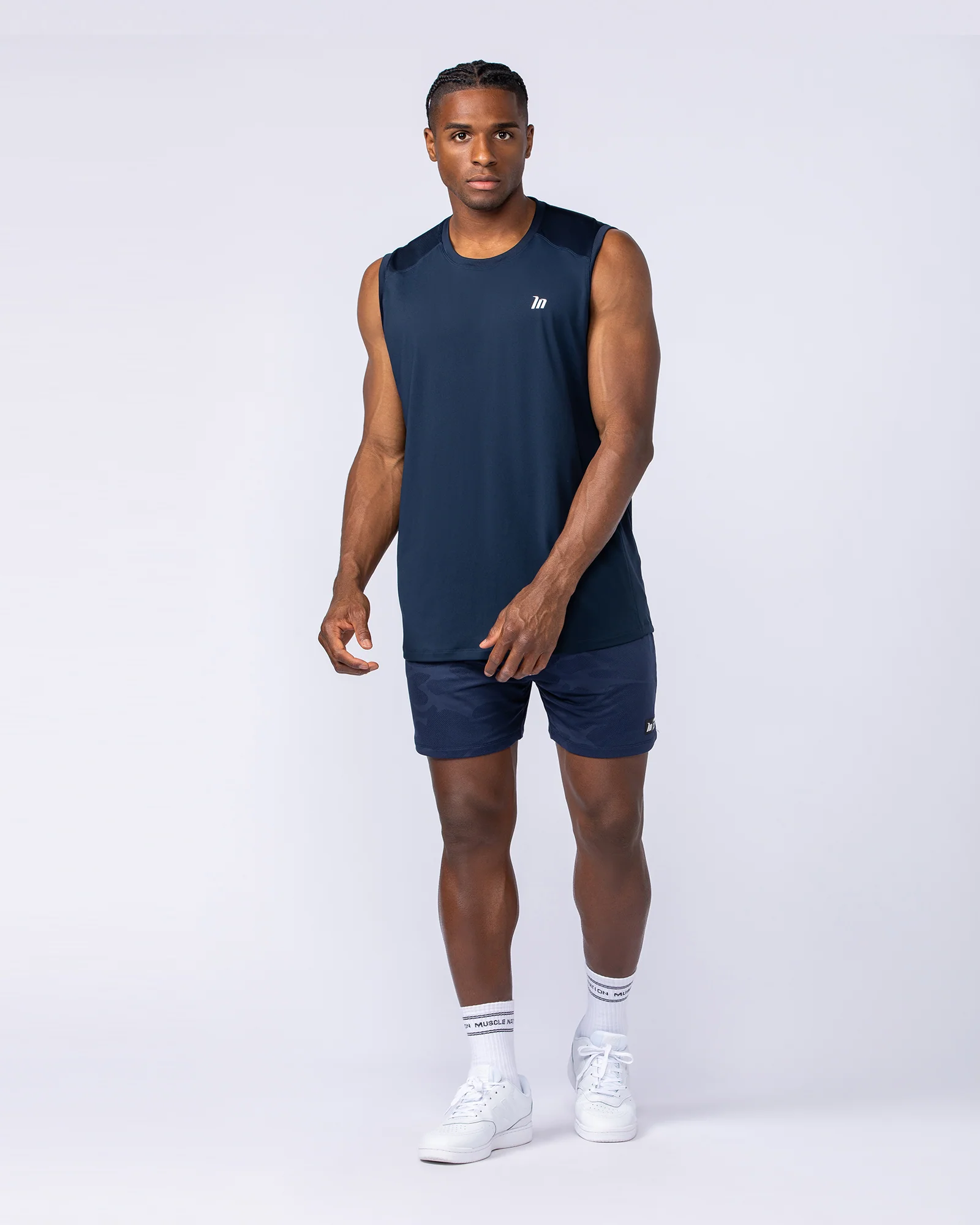 Tech Camo Lay Up 5" Shorts - Navy Camo - Image 6