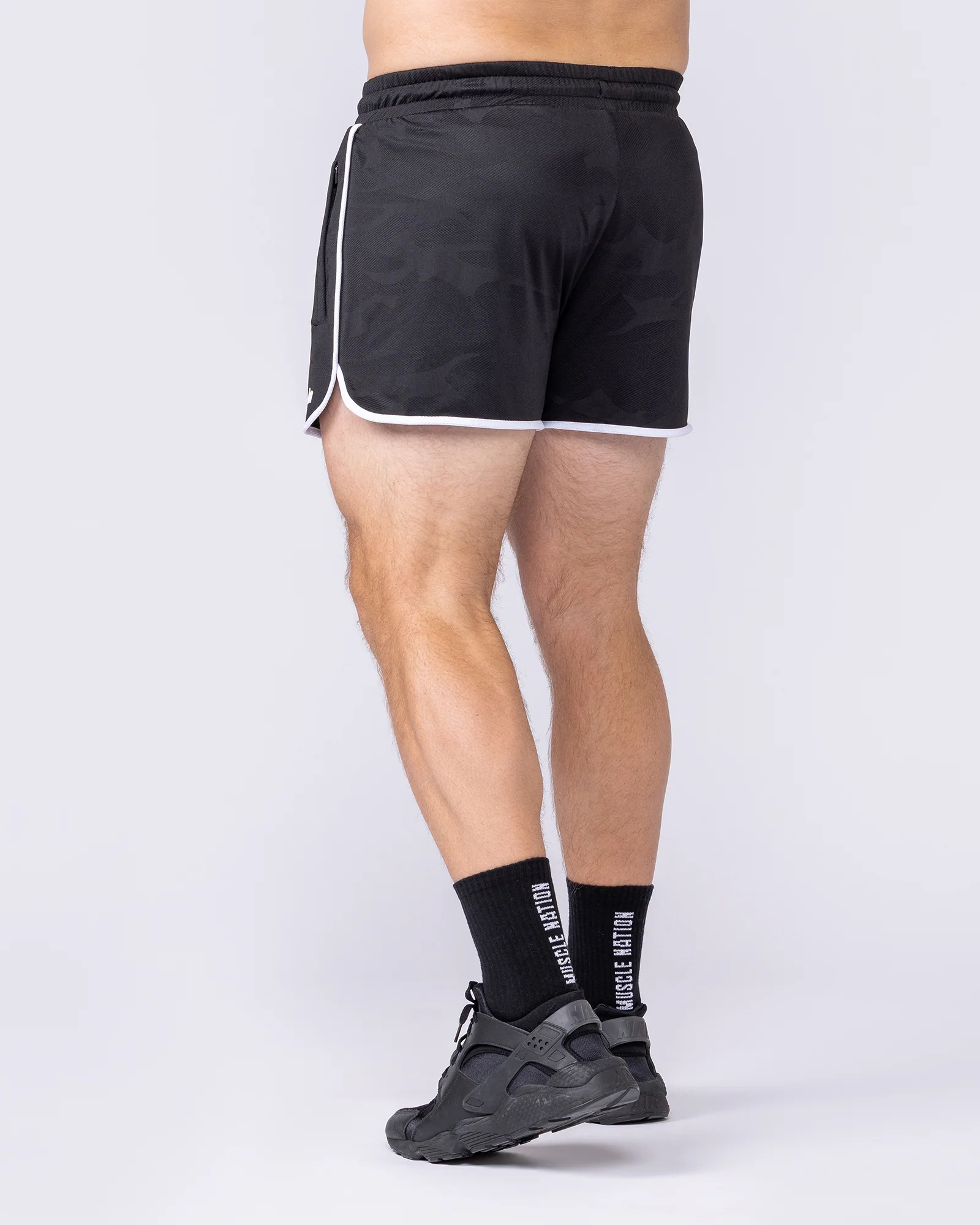 Tech Camo Retro Shorts - Black Camo - Image 2