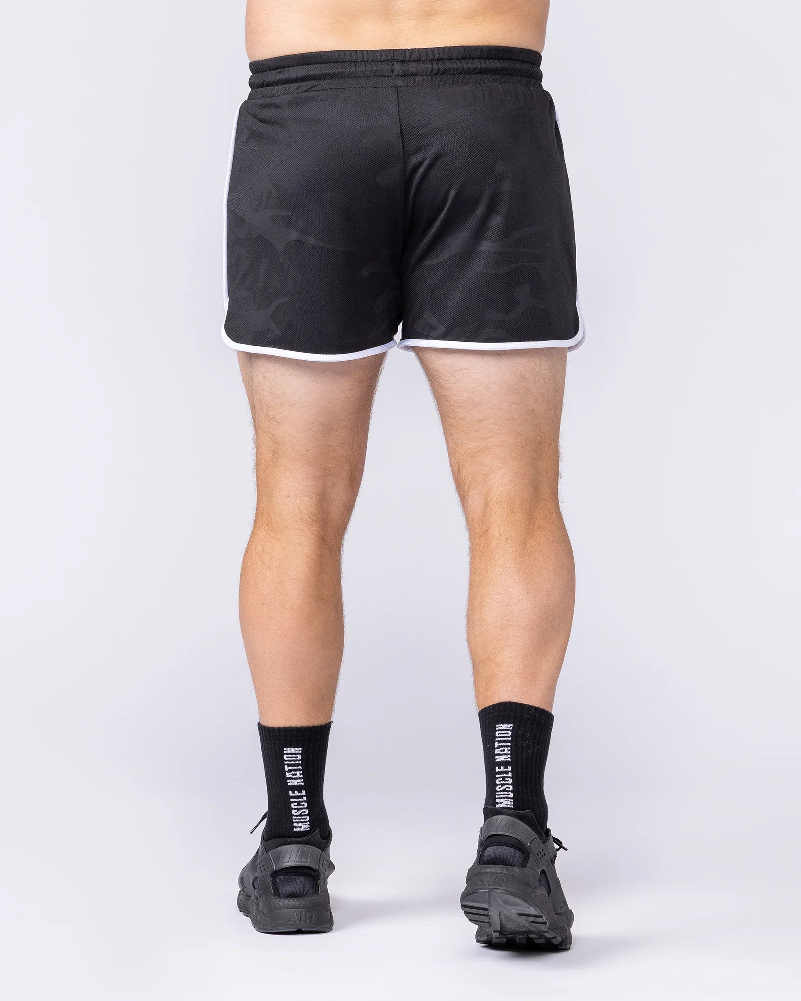 Tech Camo Retro Shorts - Black Camo - Image 5