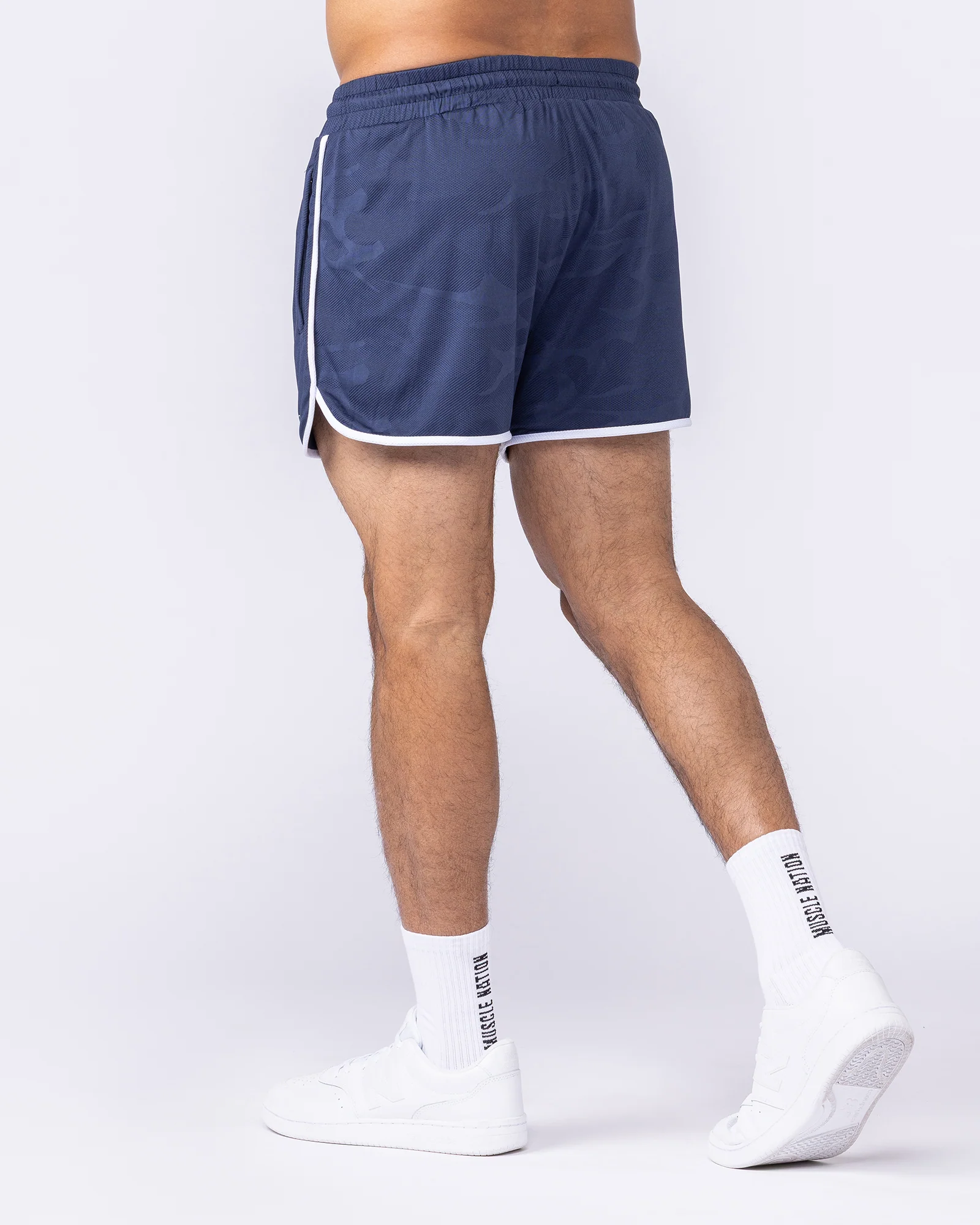 Tech Camo Retro Shorts - Navy Camo - Image 2