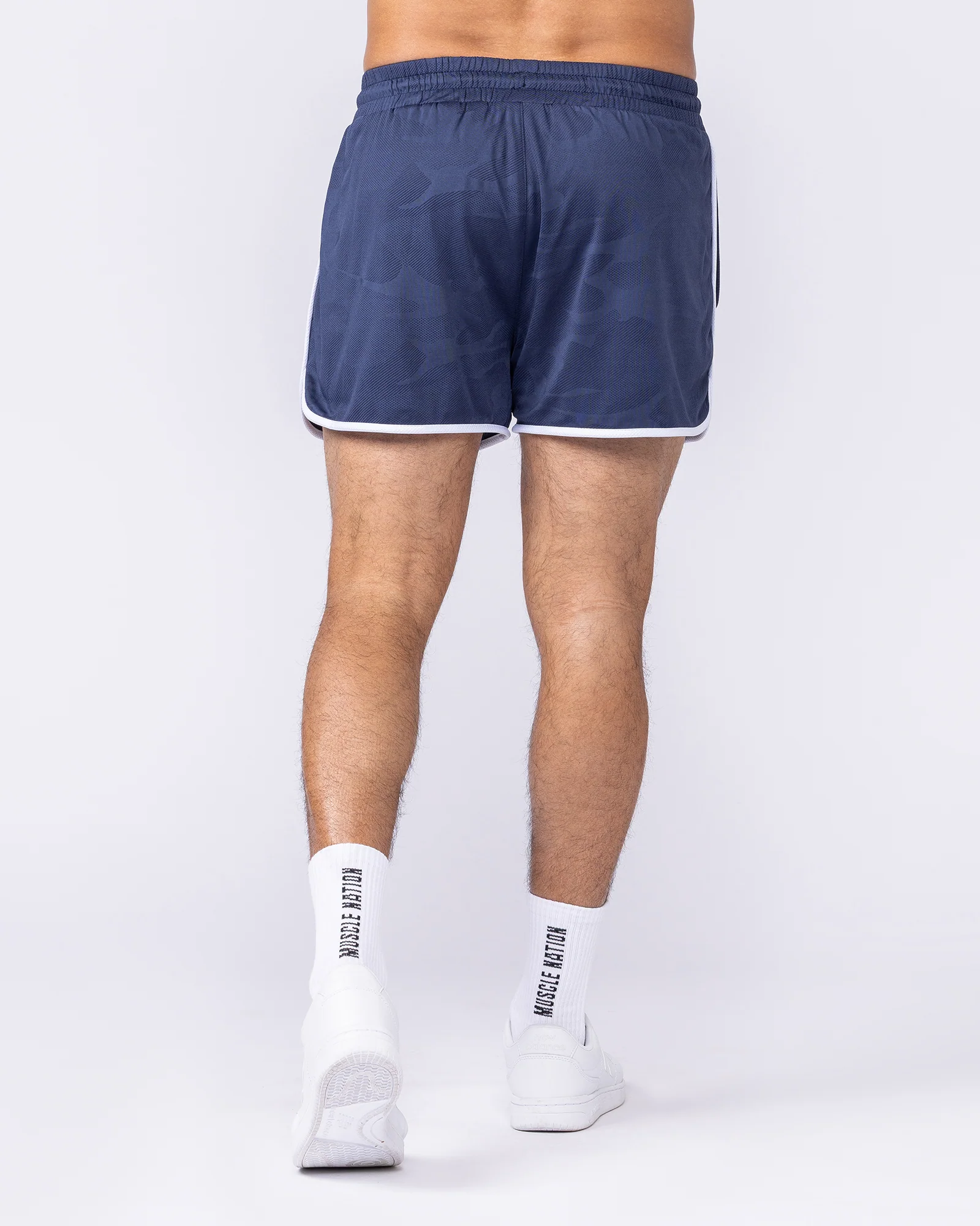 Tech Camo Retro Shorts - Navy Camo - Image 5