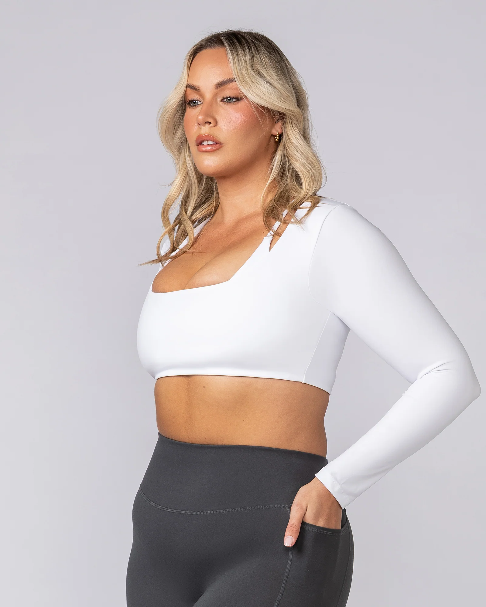 Ultimate Long Sleeve Top - White - Image 2