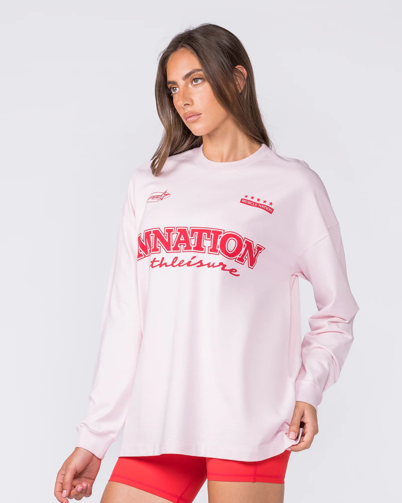 United Loopback Oversized Long Sleeve Top - Babydoll - Image 4