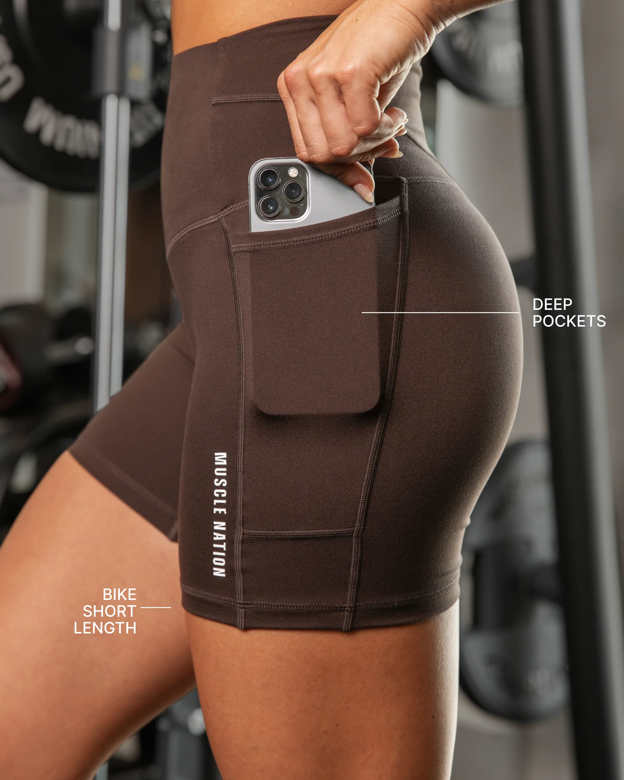 Unrivalled Everyday Pocket Bike Shorts - Cocoa - Image 5