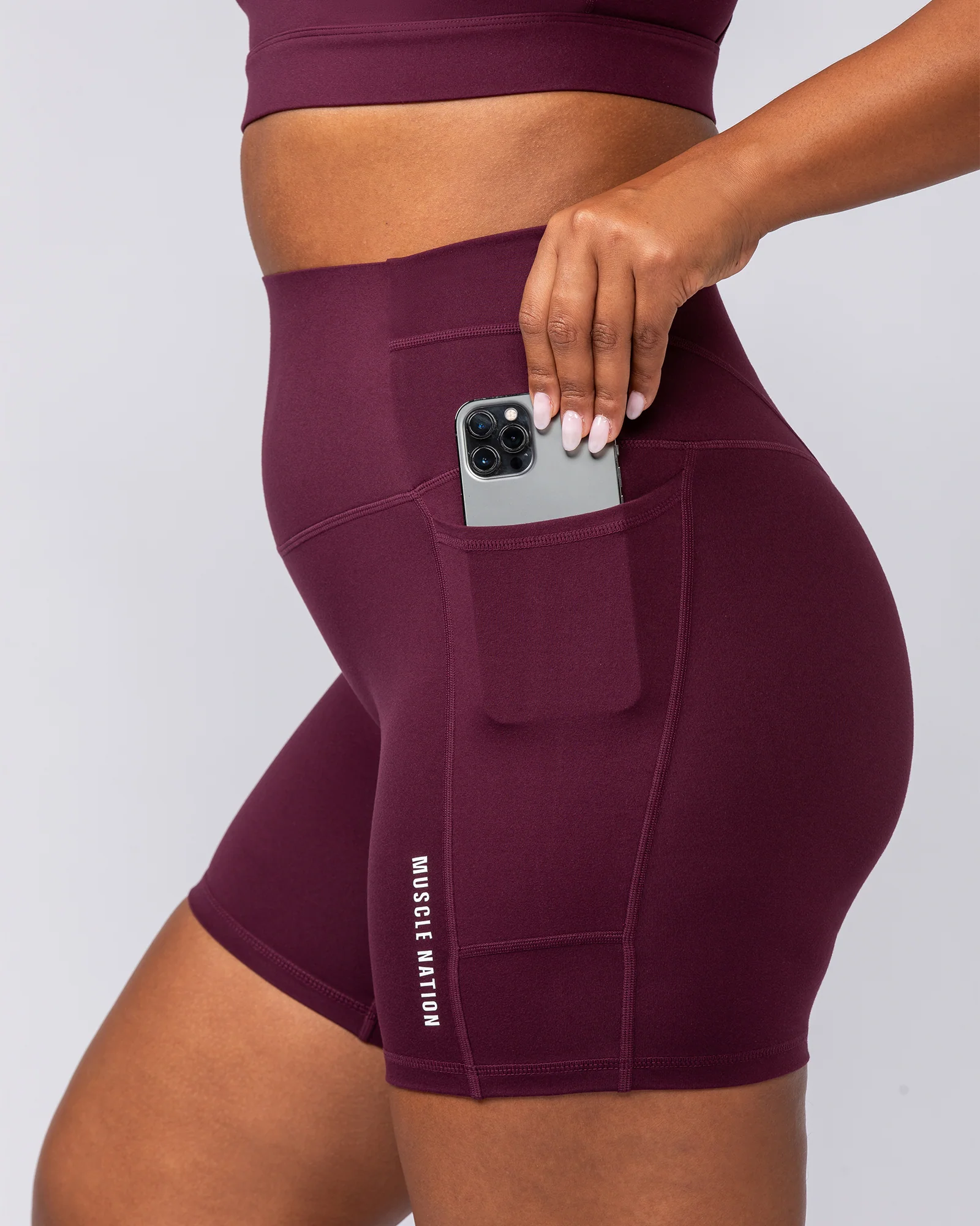 Unrivalled Everyday Pocket Bike Shorts - Sangria - Image 6