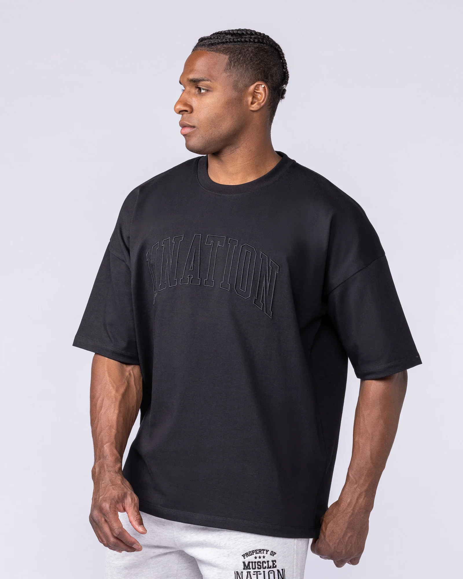 Varsity Oversized Boxy Tee - Black - Image 3
