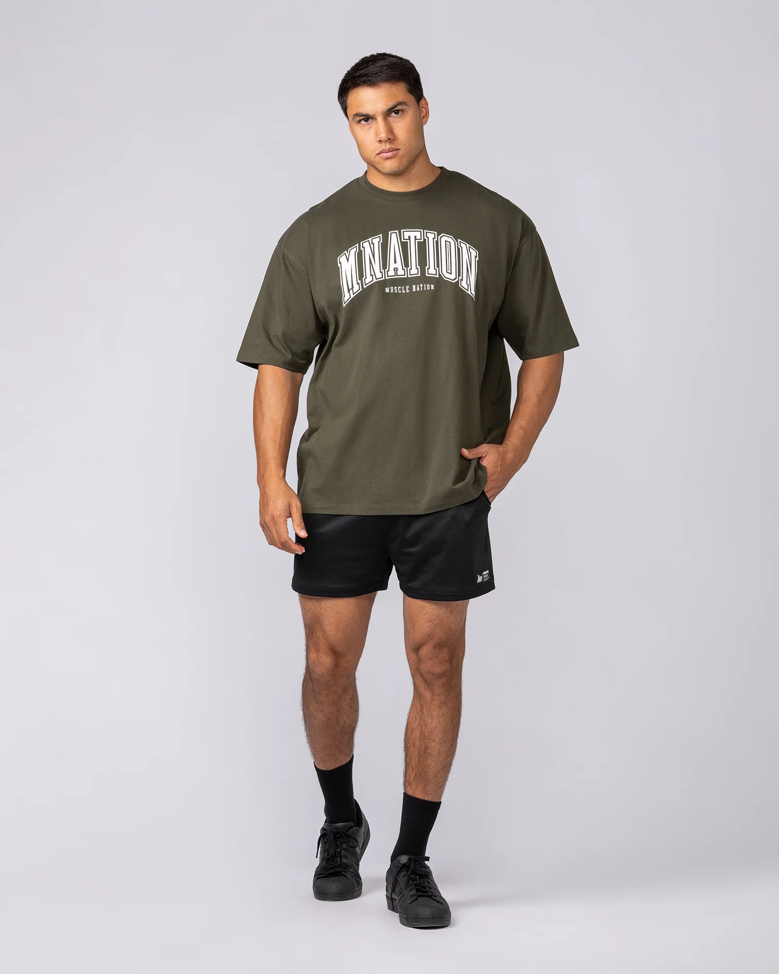 Varsity Training Oversized Tee - Dark Khaki - Image 5