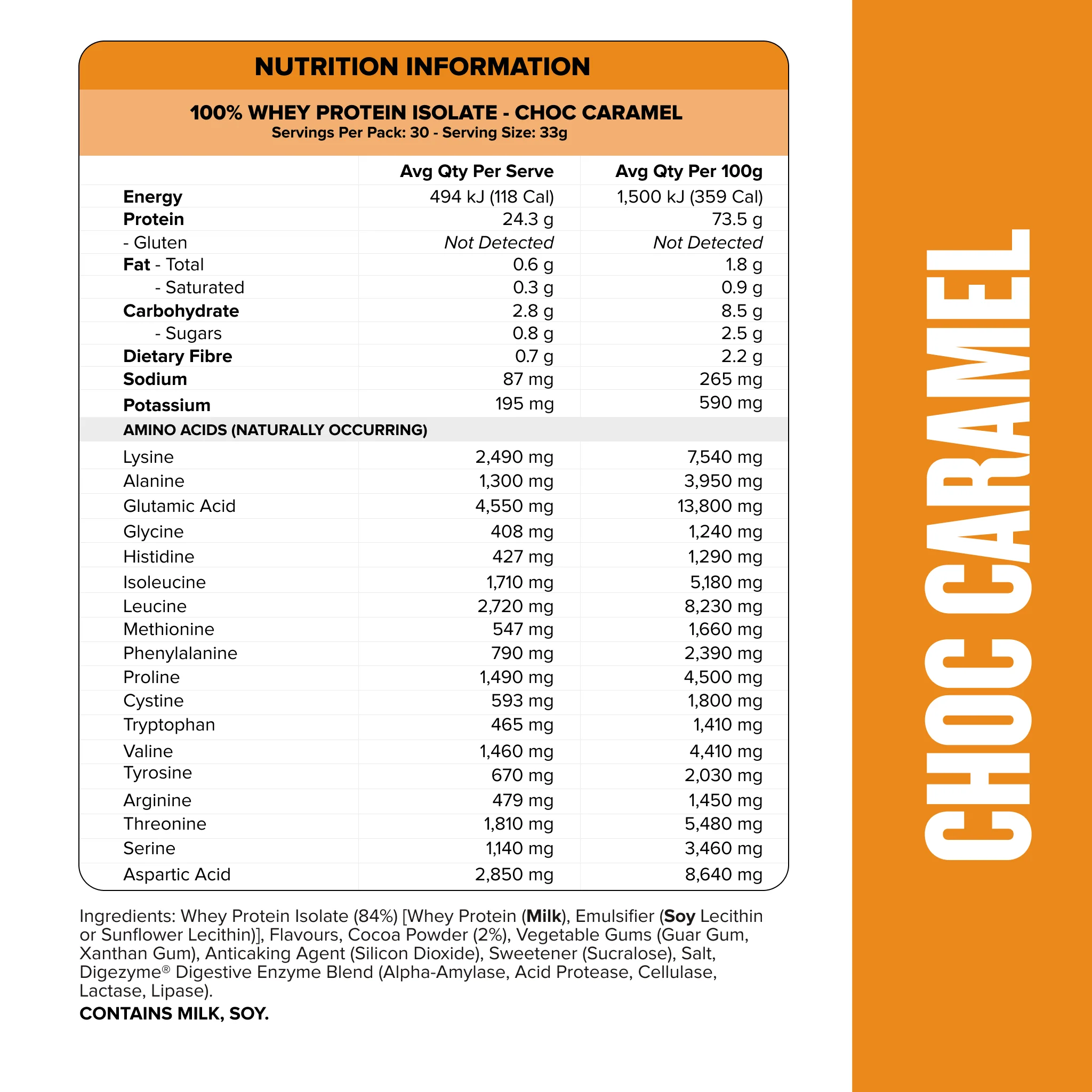 WHEY Protein Isolate - Choc Caramel - 30 serves - Image 3