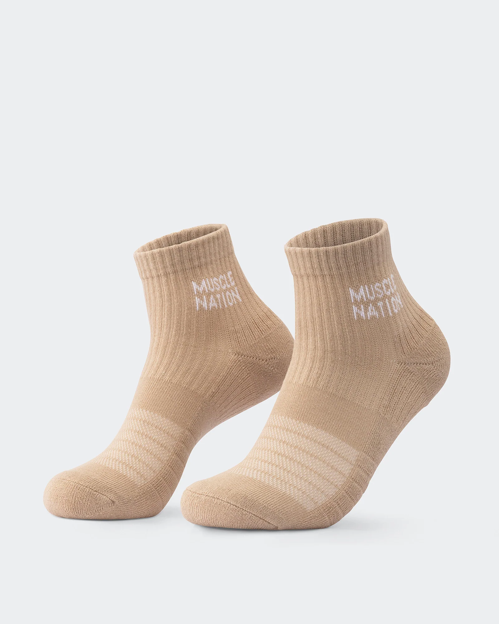 Womens 1/4 Crew Sock (2X Pack) - White / Stone - Image 2